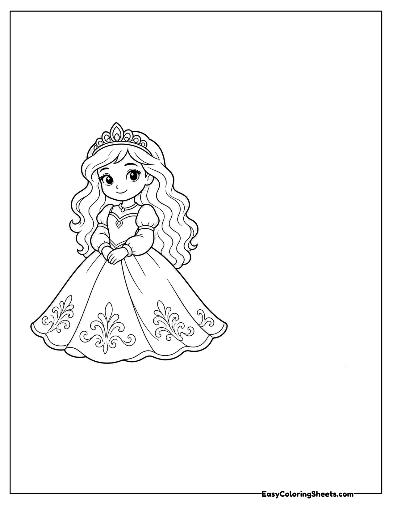 Princess in a flowing gown with a tiara