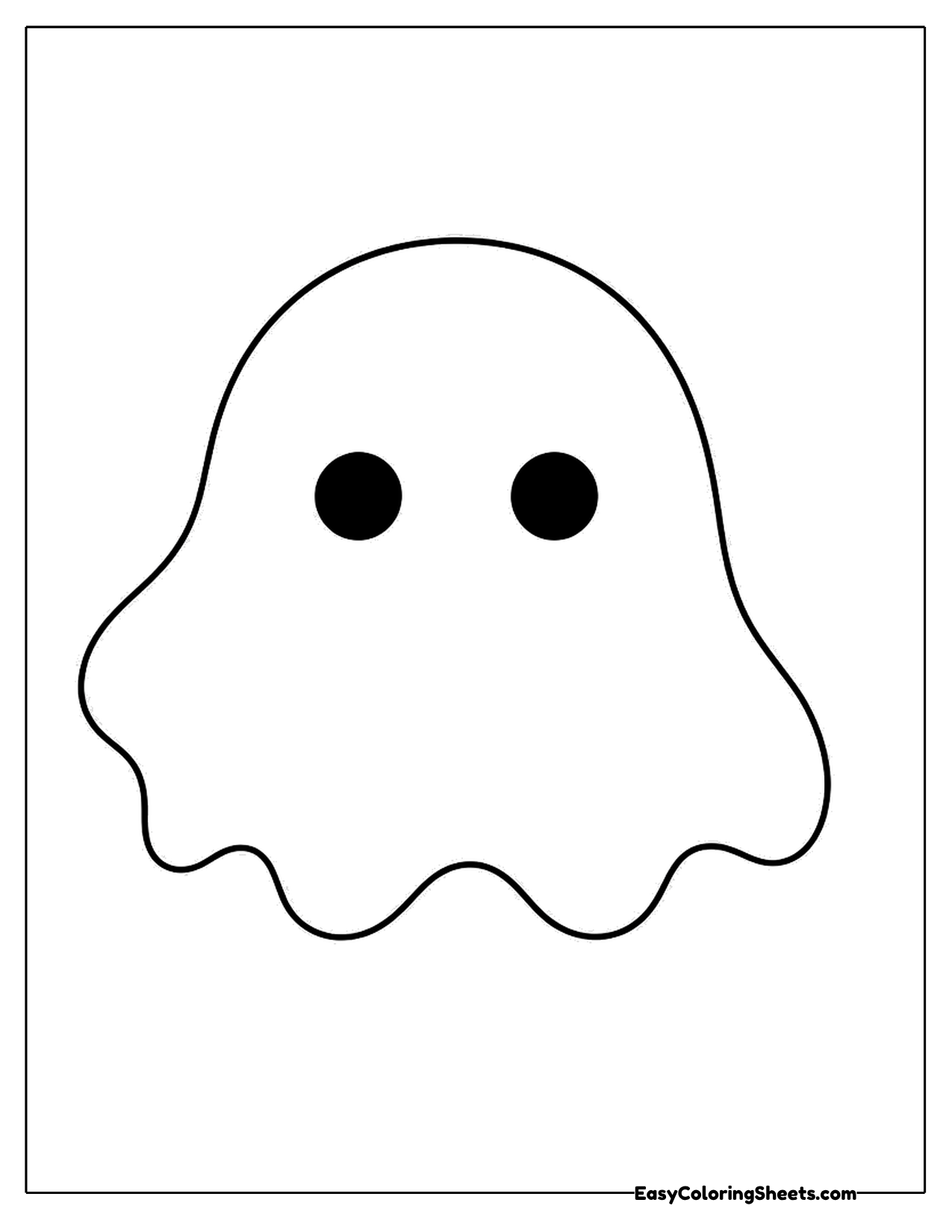 Simple ghost drawing with large open areas for toddlers