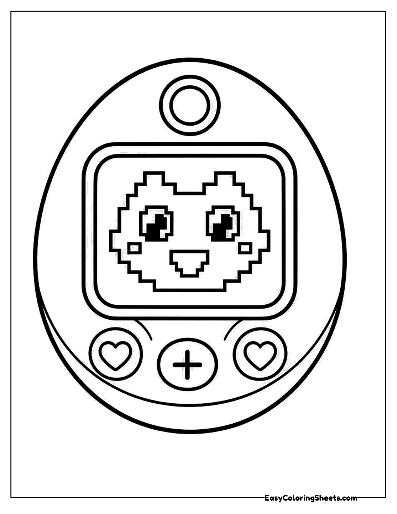 Egg shaped handheld pet toy with a pixel screen