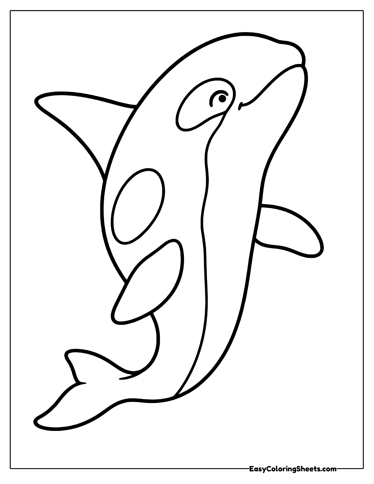 Orca swimming in a strong S curve