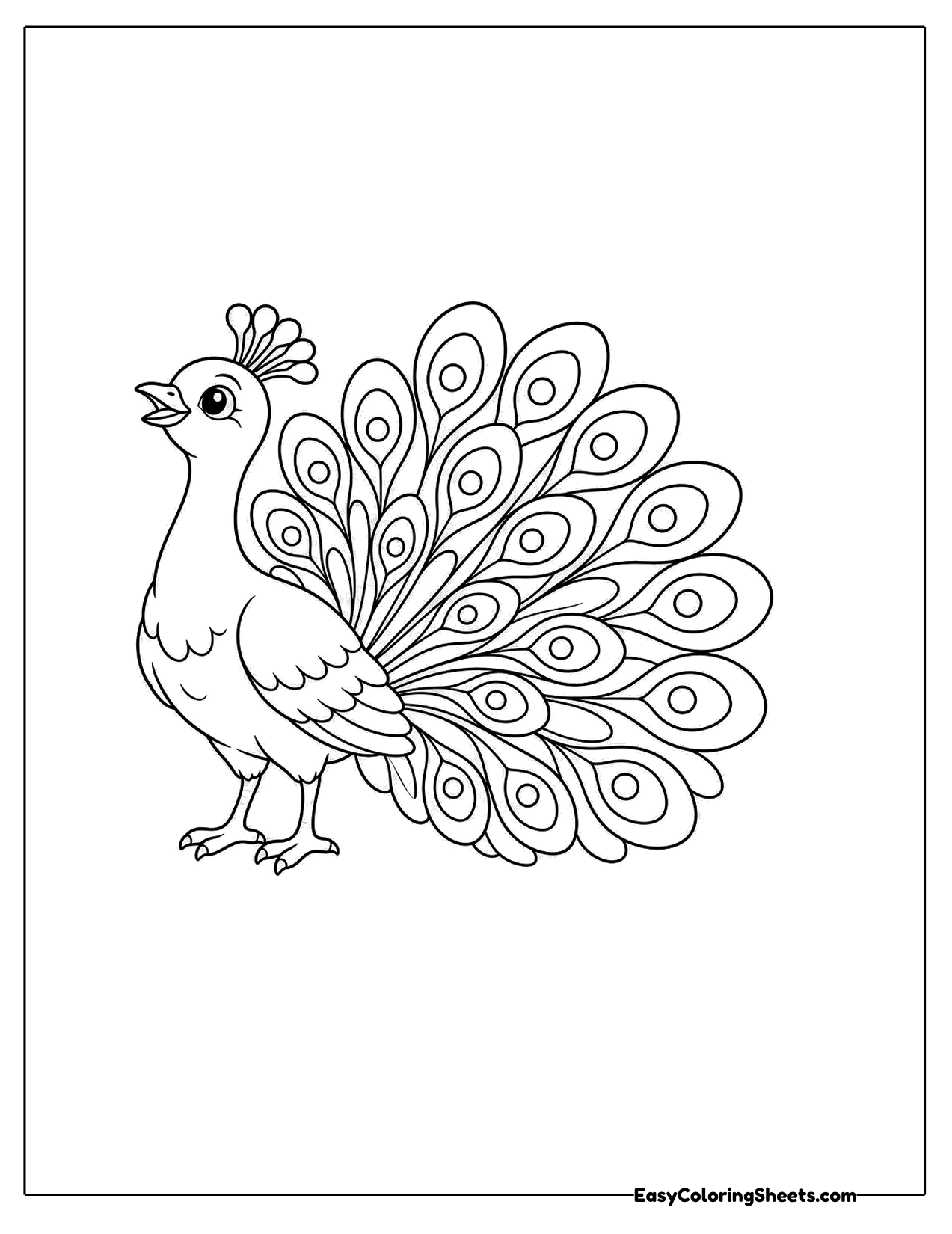 Peacock with its beak open