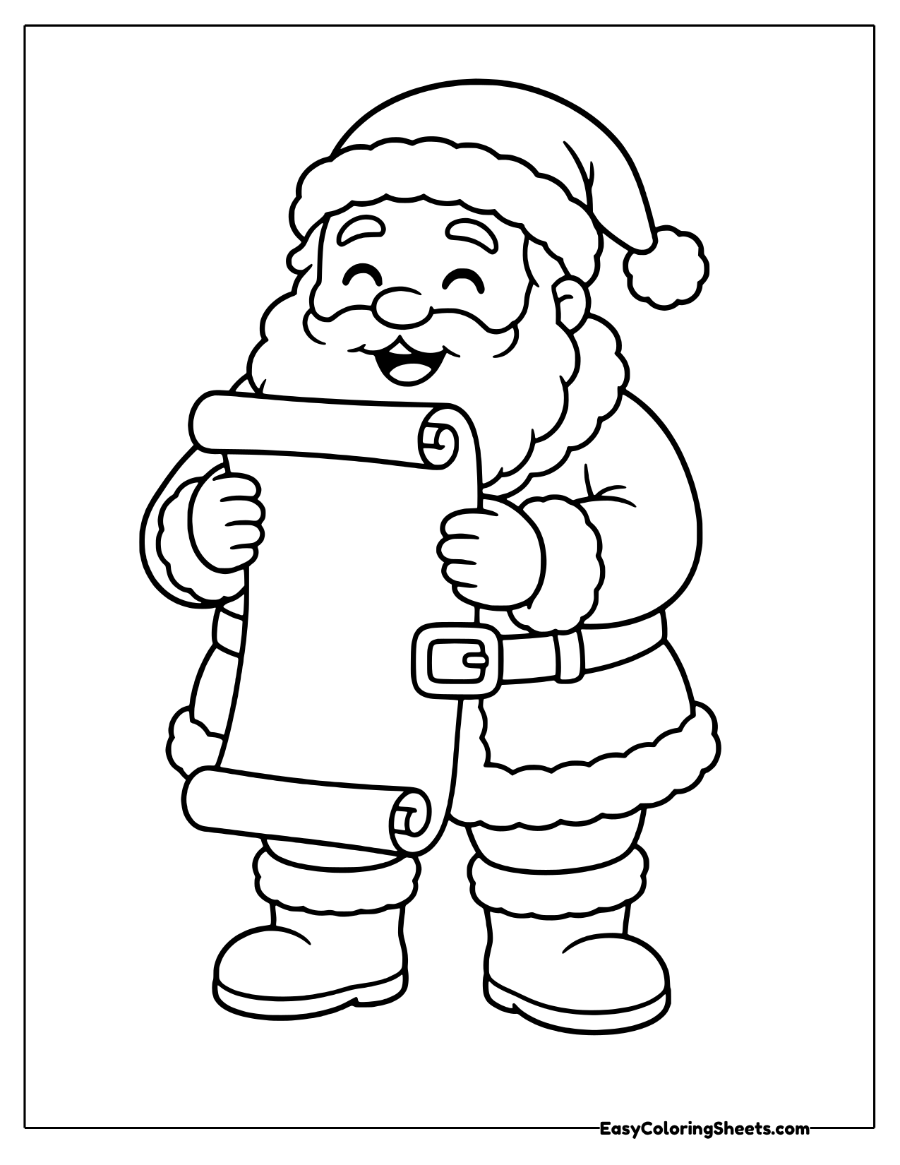 Santa reading a long scroll list