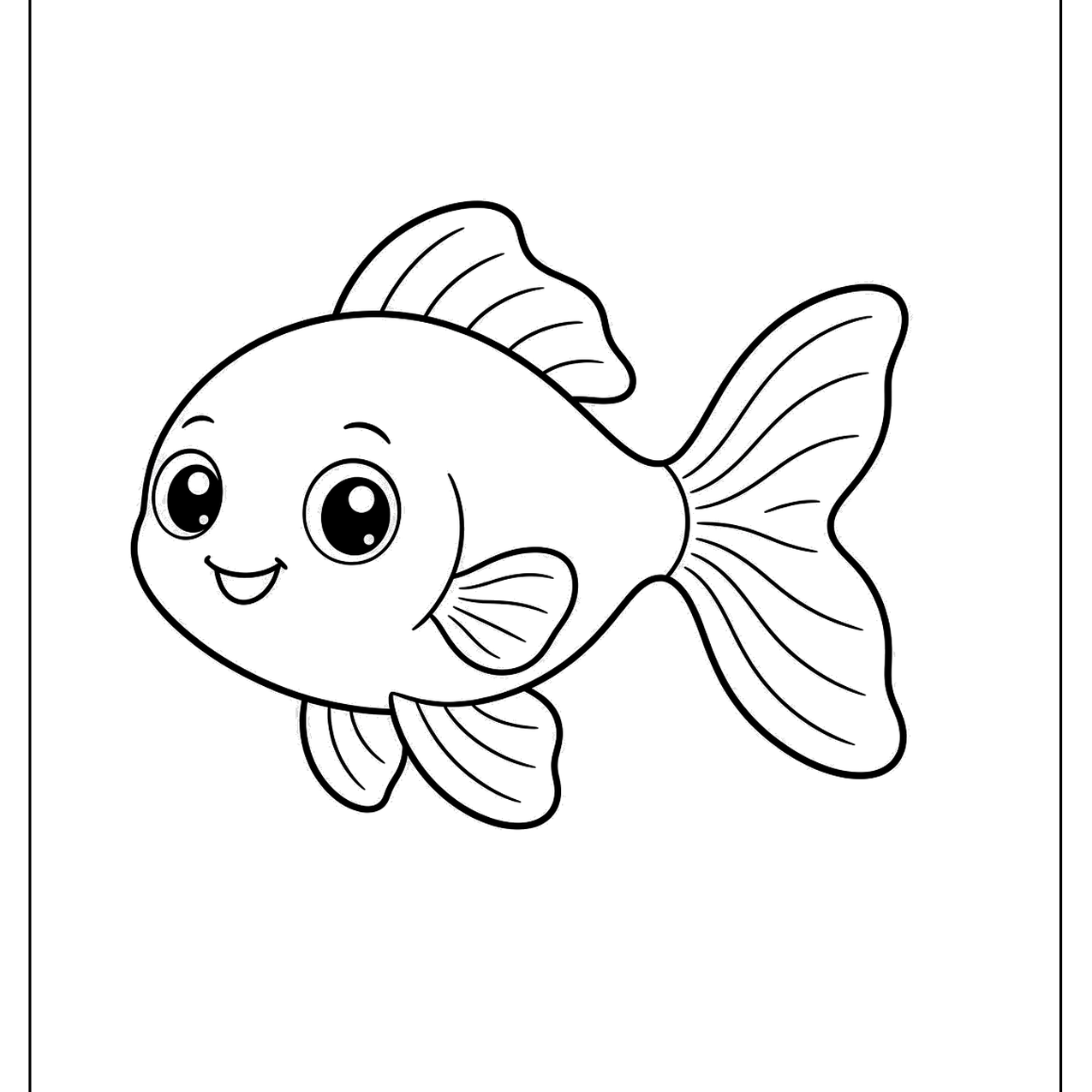 Calm goldfish with a flowing tail and rounded fins