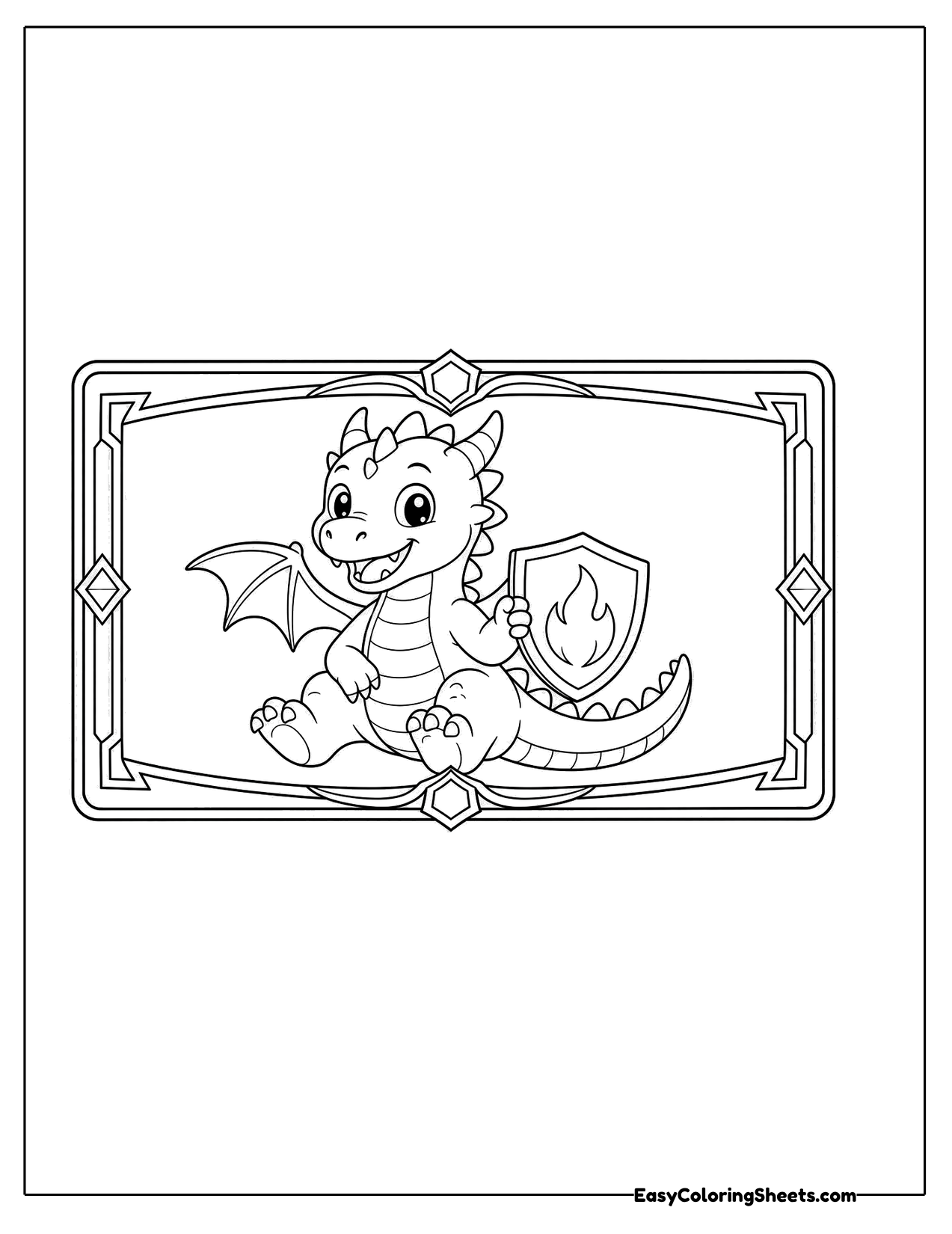 Trading card with a dragon picture