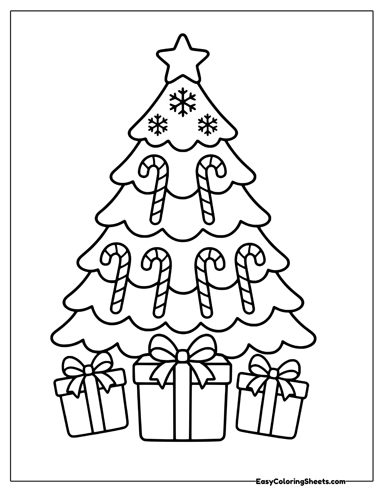 Christmas tree trimmed with candy canes