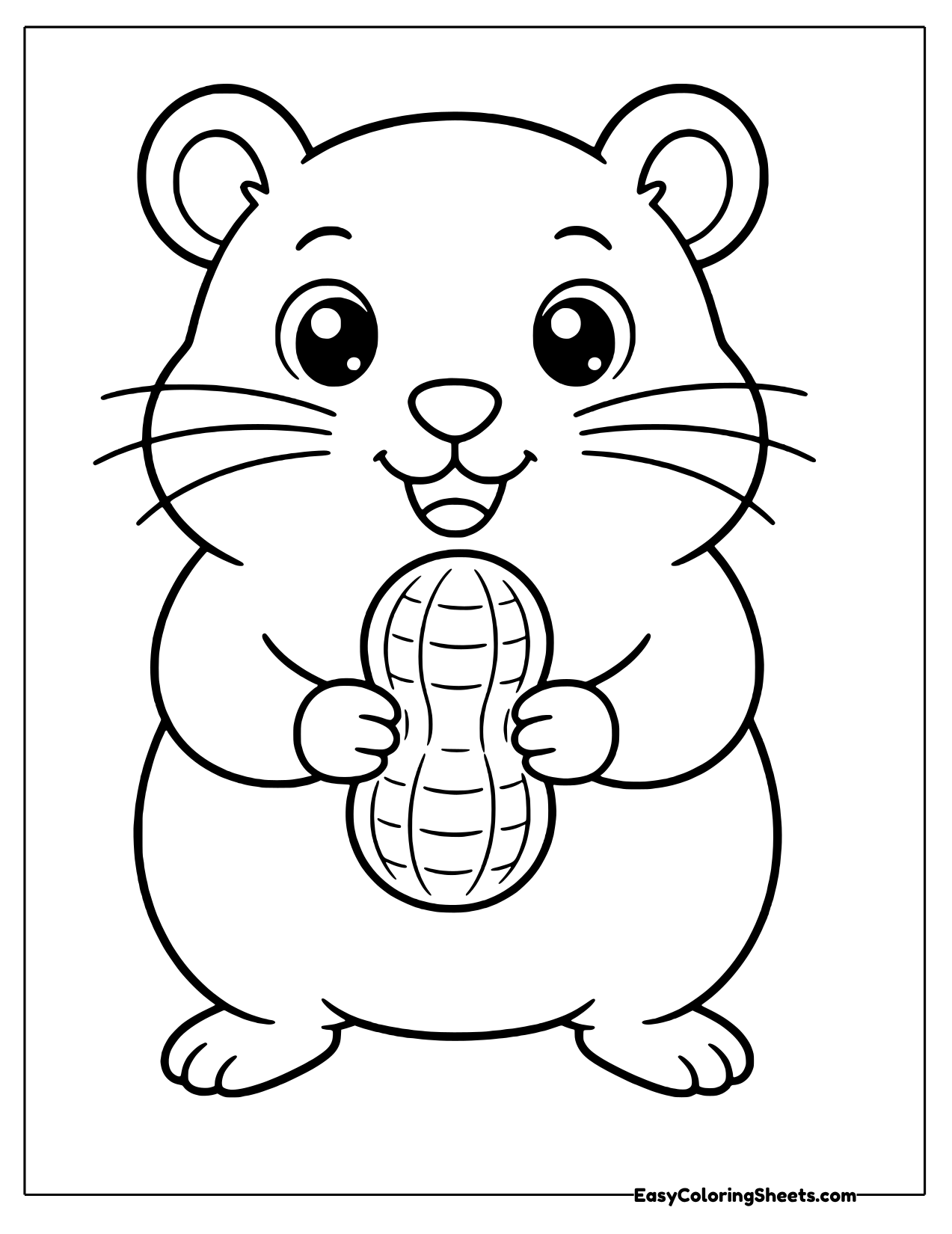 Hamster holding a peanut in its paws