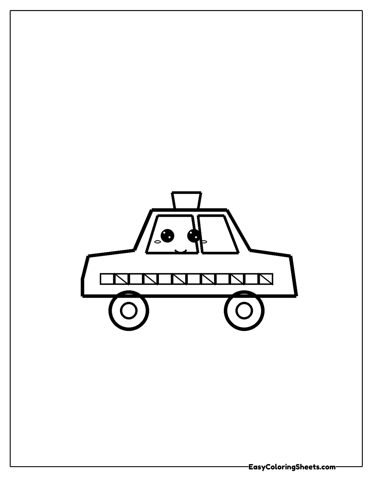 Simple taxi cab with a roof sign
