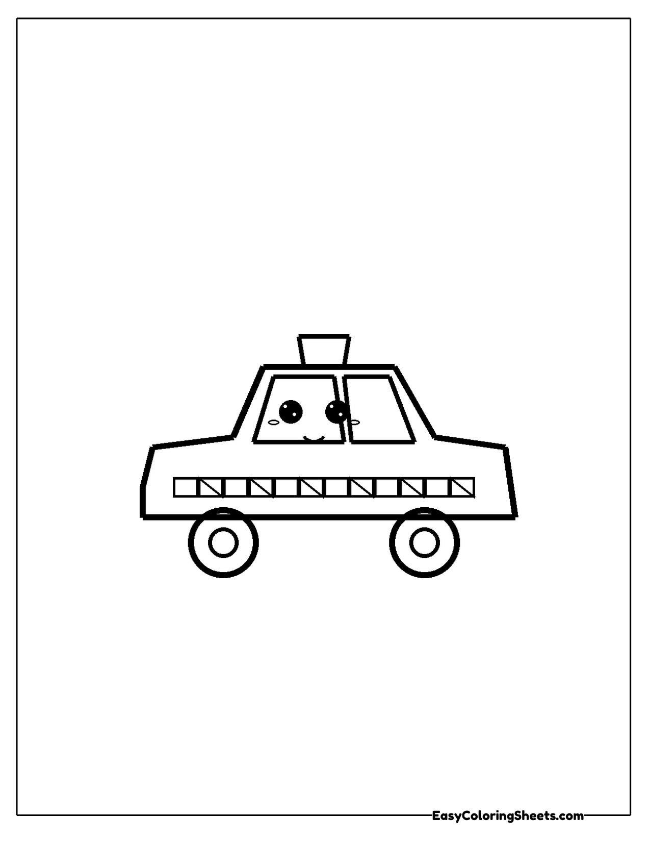 Simple taxi cab with a roof sign