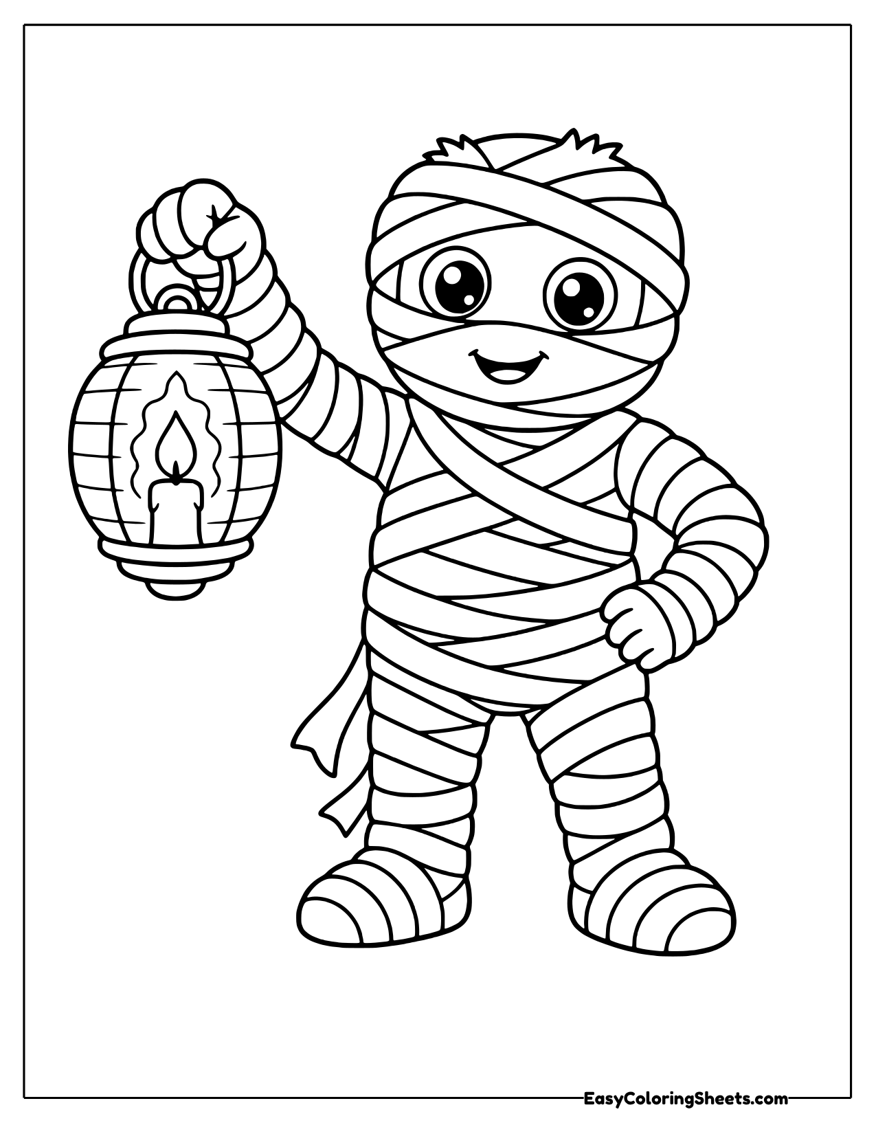 Mummy holding a glowing lantern