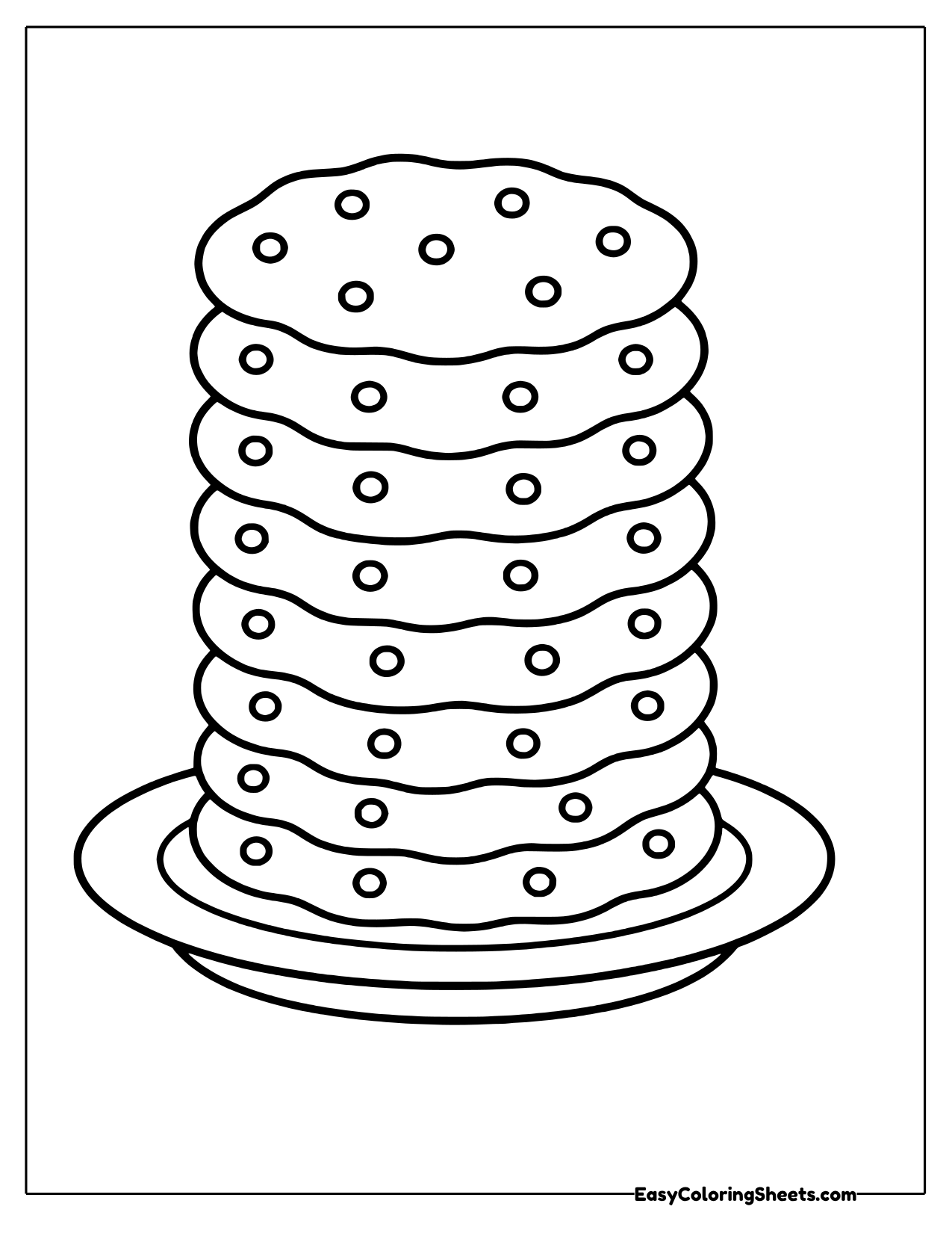 Stack of chocolate chip cookies on a plate