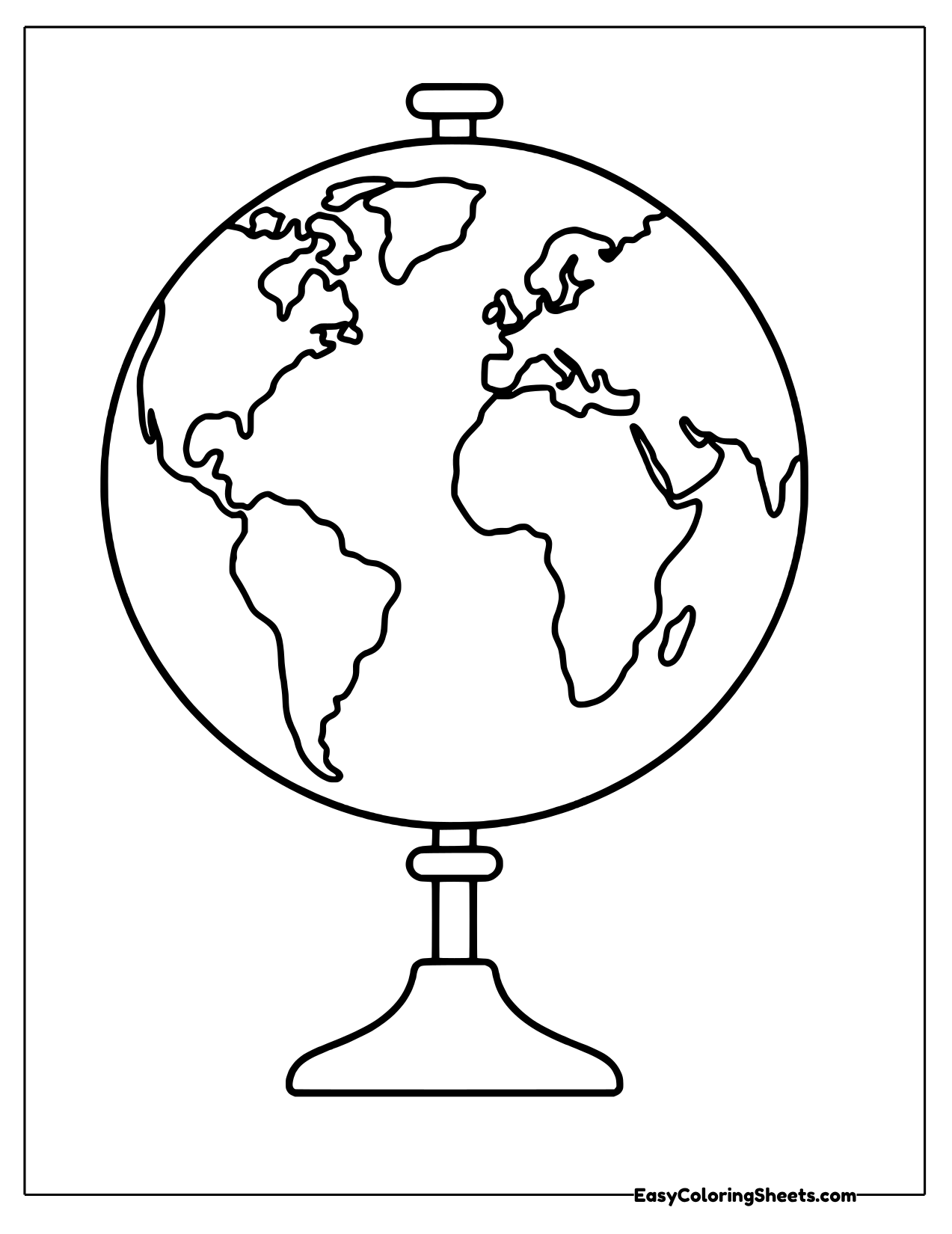 Earth globe on an axis stand