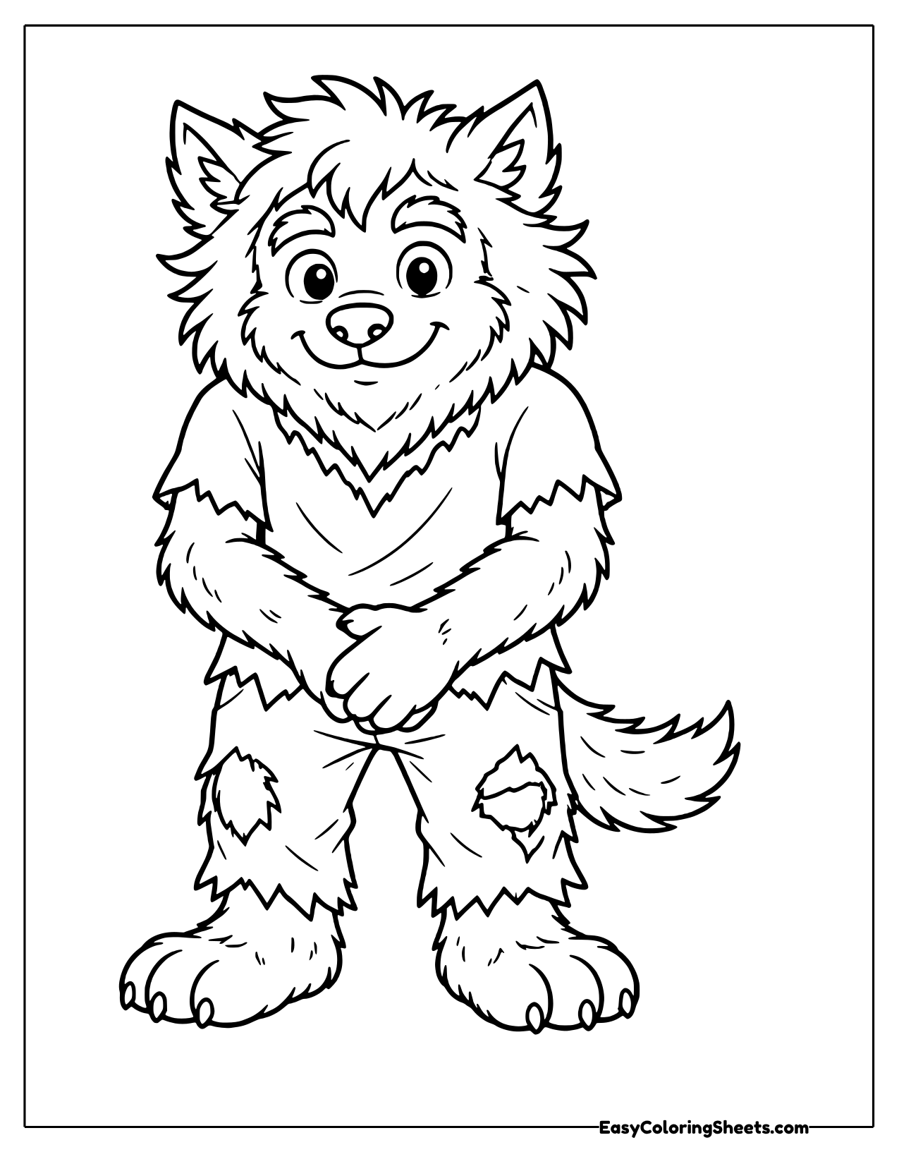 Shaggy werewolf in a torn shirt
