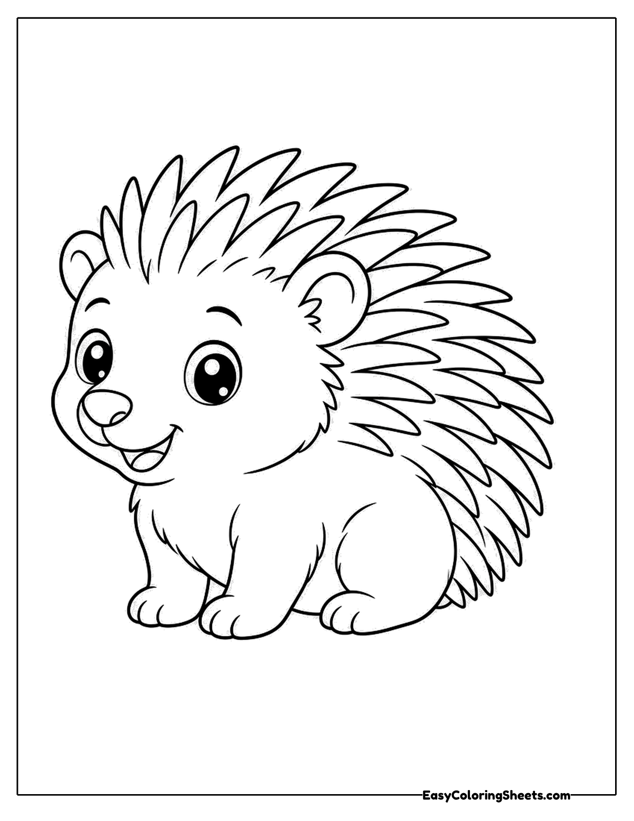 Baby porcupine with spiky quills