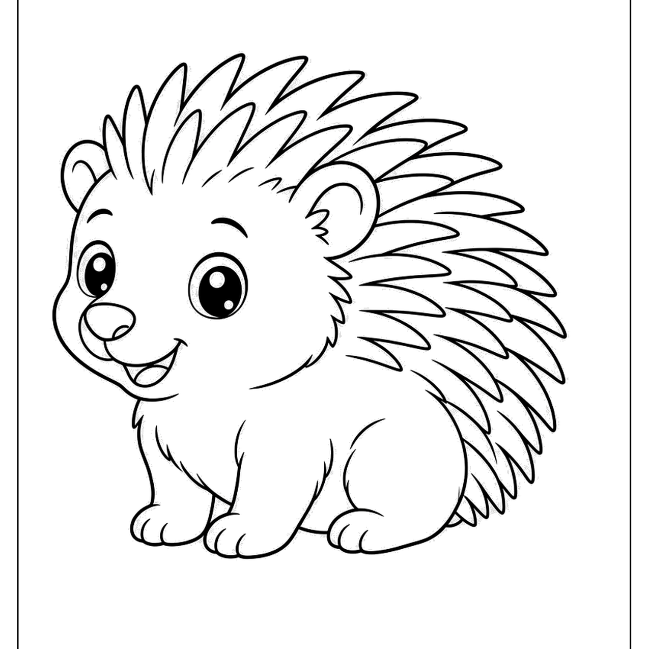 Baby porcupine with spiky quills