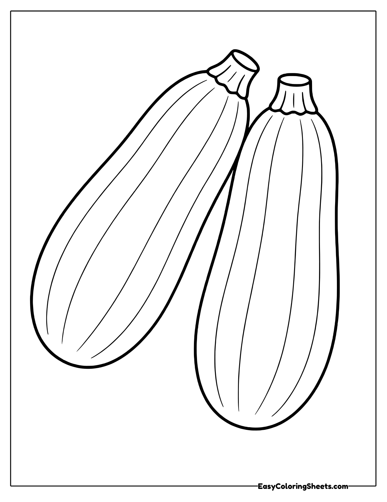 Two zucchinis standing side by side