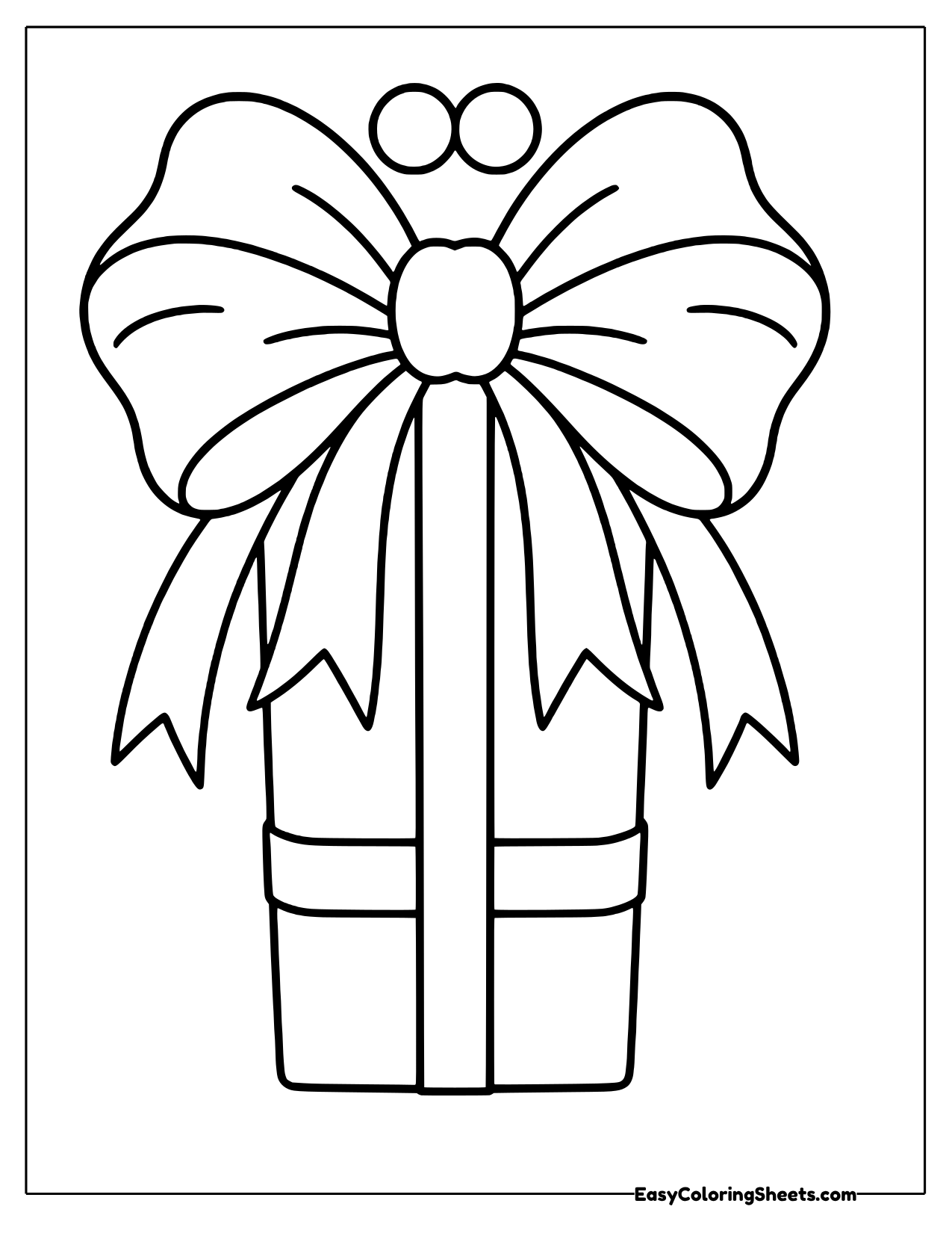 Present topped with an extra wide bow
