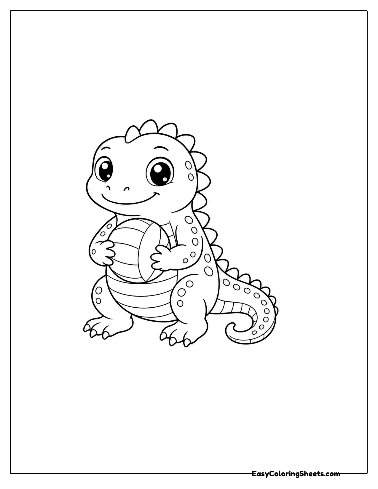 Iguana holding a round ball
