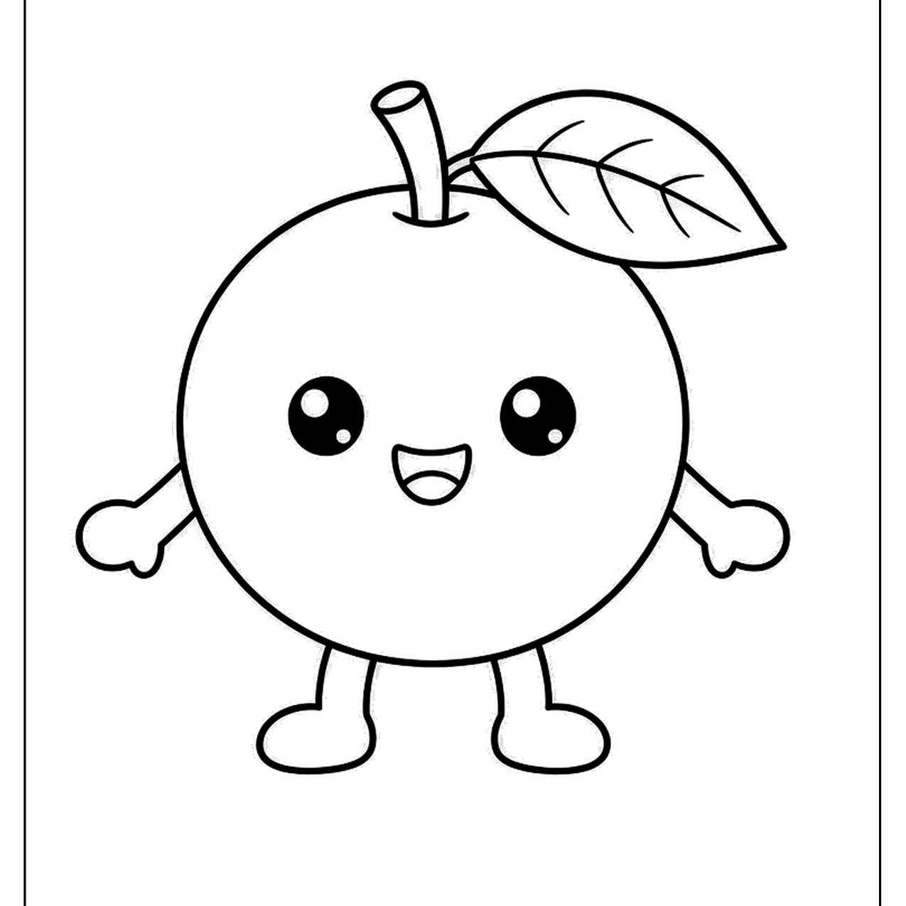 Orange character with a leaf and a smile