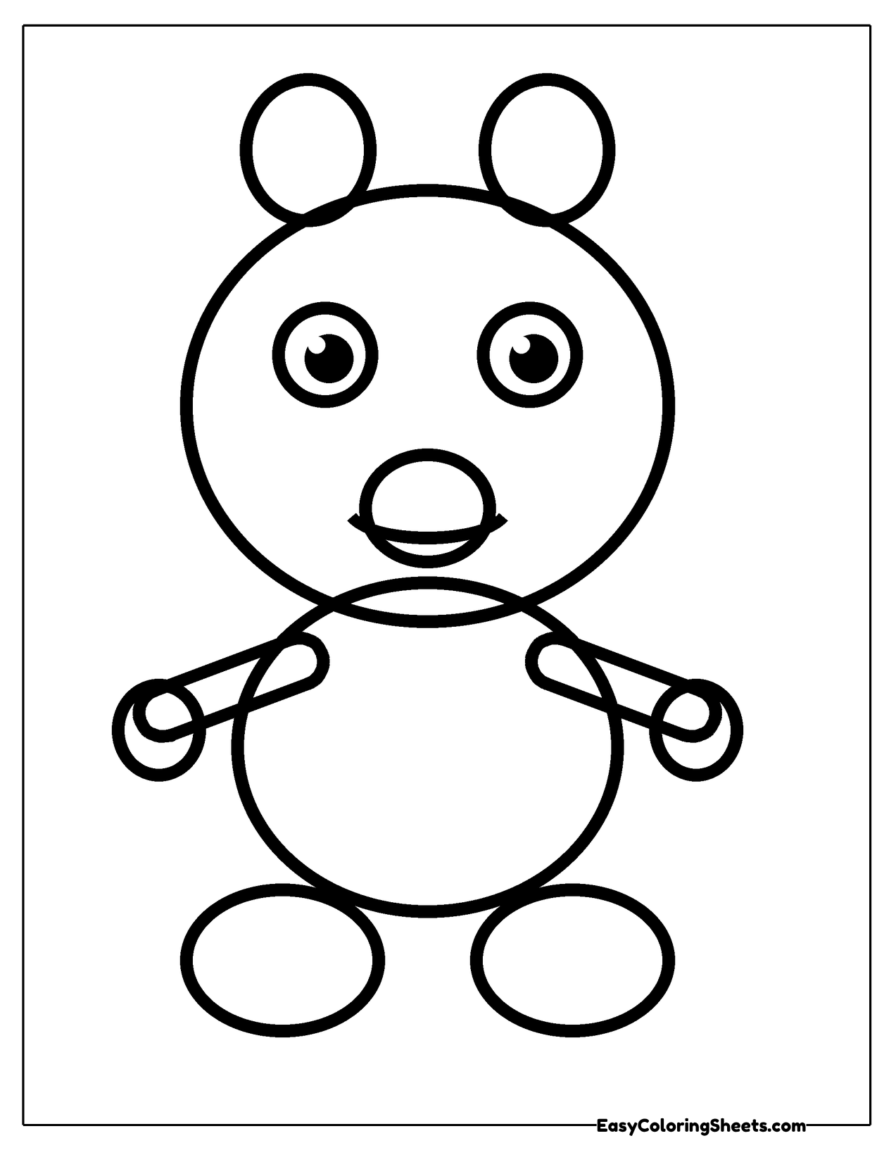 Standing quokka built from circles