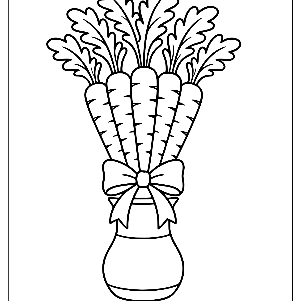 Bunch of carrots tied with a bow in a vase