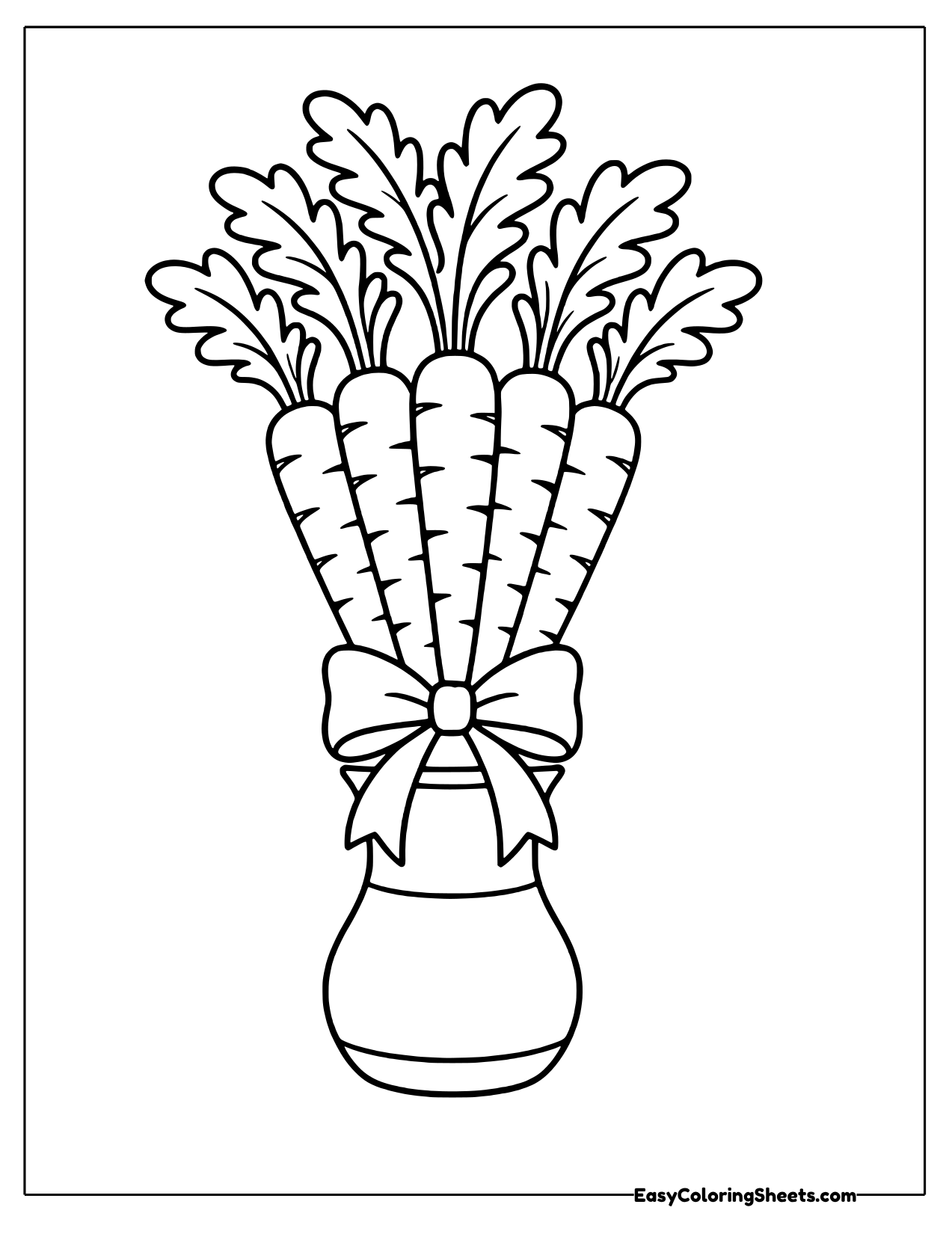 Bunch of carrots tied with a bow in a vase