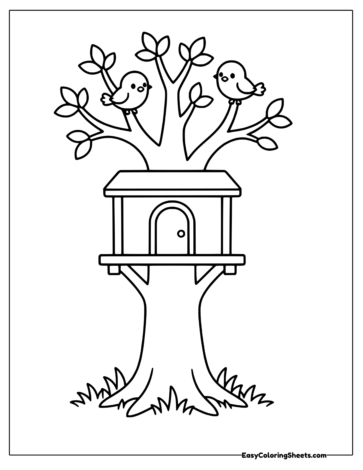Tree with a treehouse in its branches