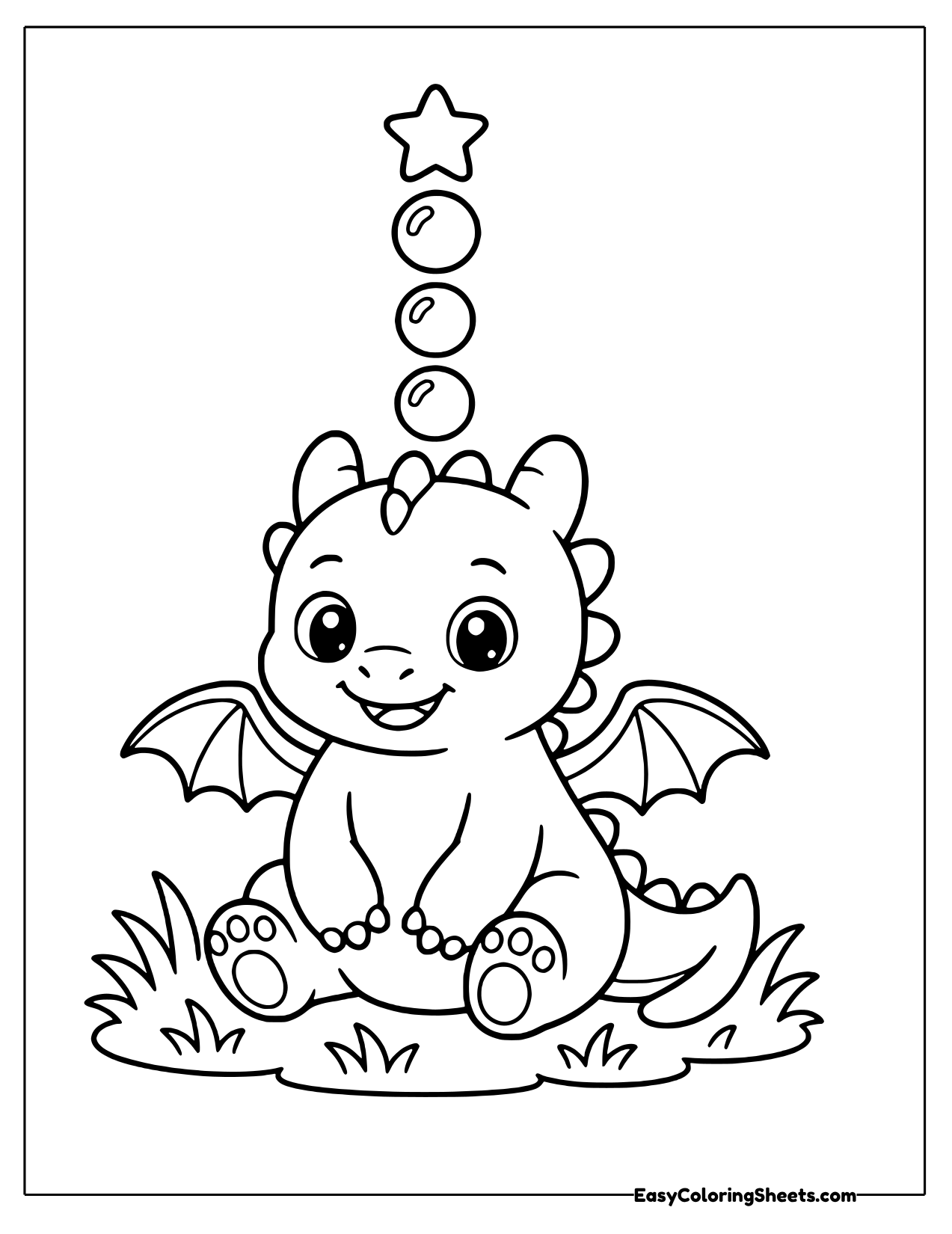 Dragon blowing a stack of bubbles