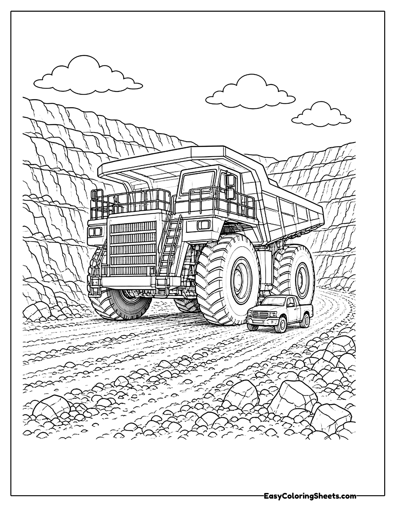 Giant mining haul truck