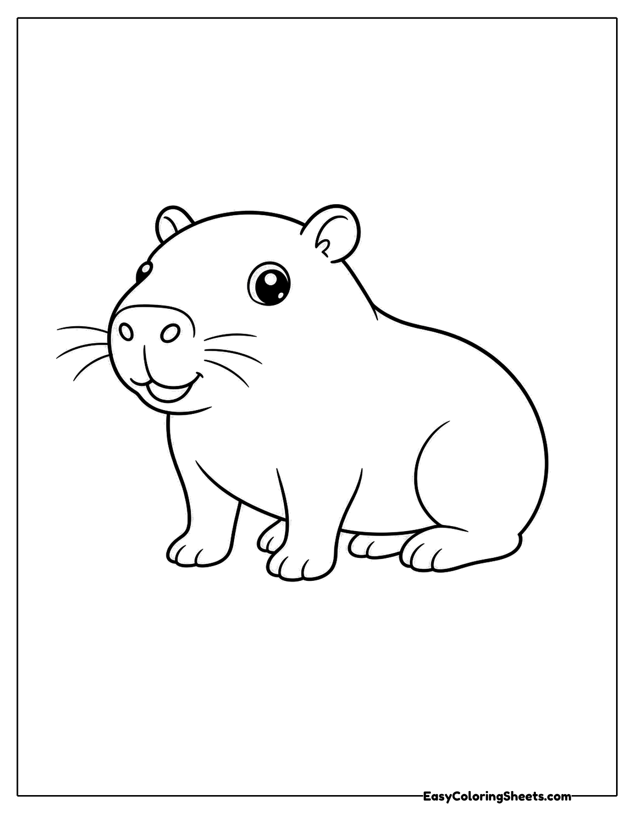 Capybara with long whiskers