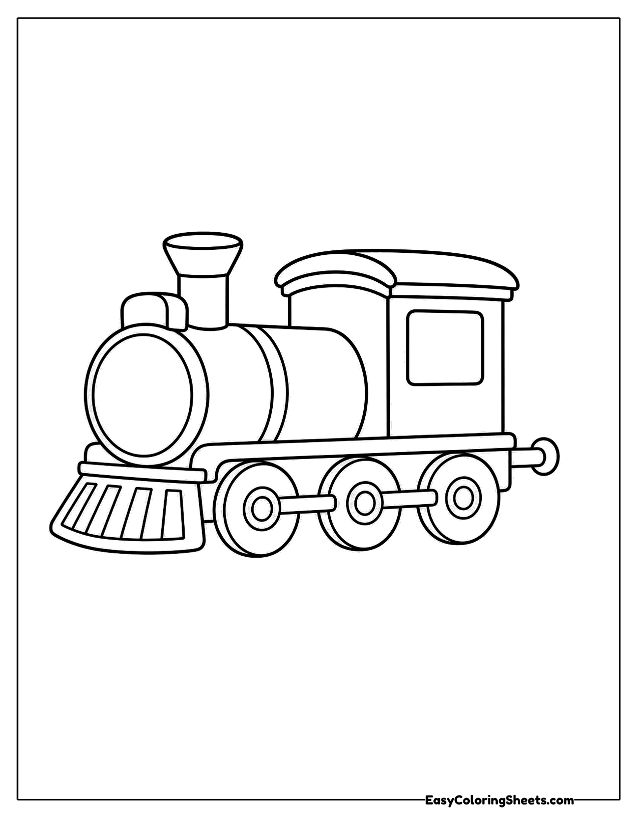 Simple steam locomotive with smooth shapes