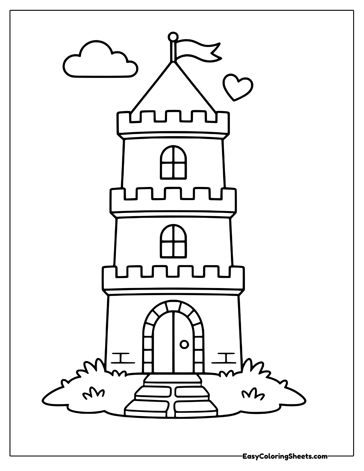 Stacked donjon tower with three floors