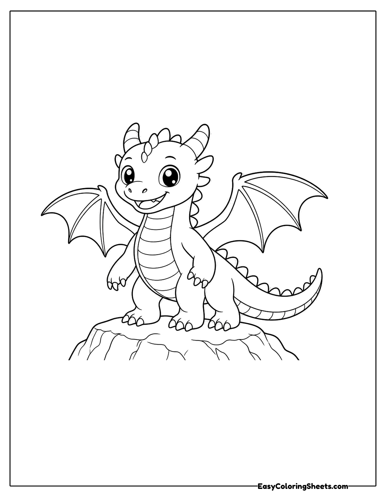 Dragon perched on a rock