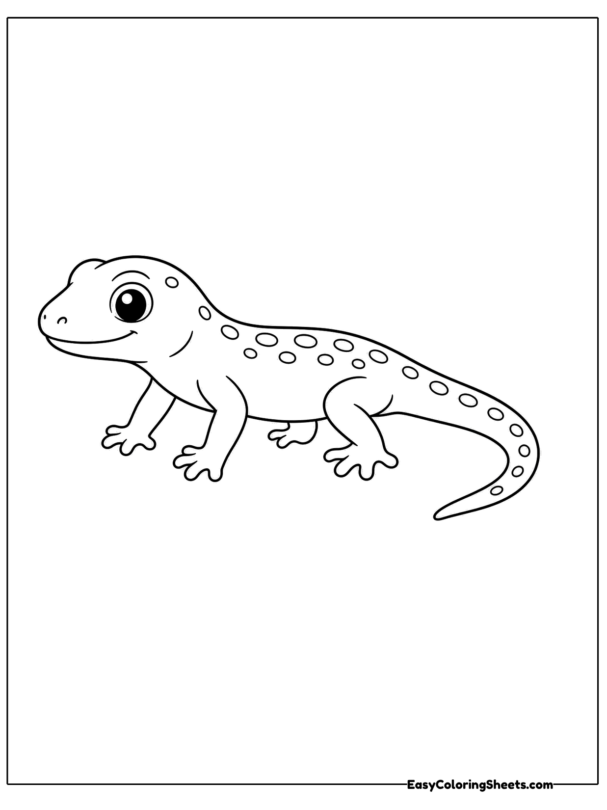 A slim lizard with a speckled back stands in side view with its head turned forward and a long tapering tail.