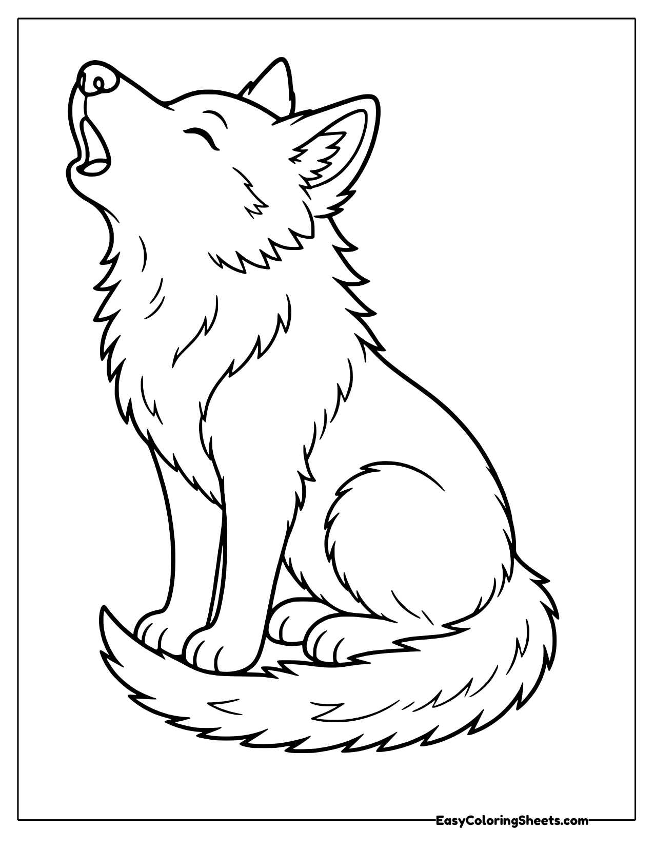 Wolf sitting and howling