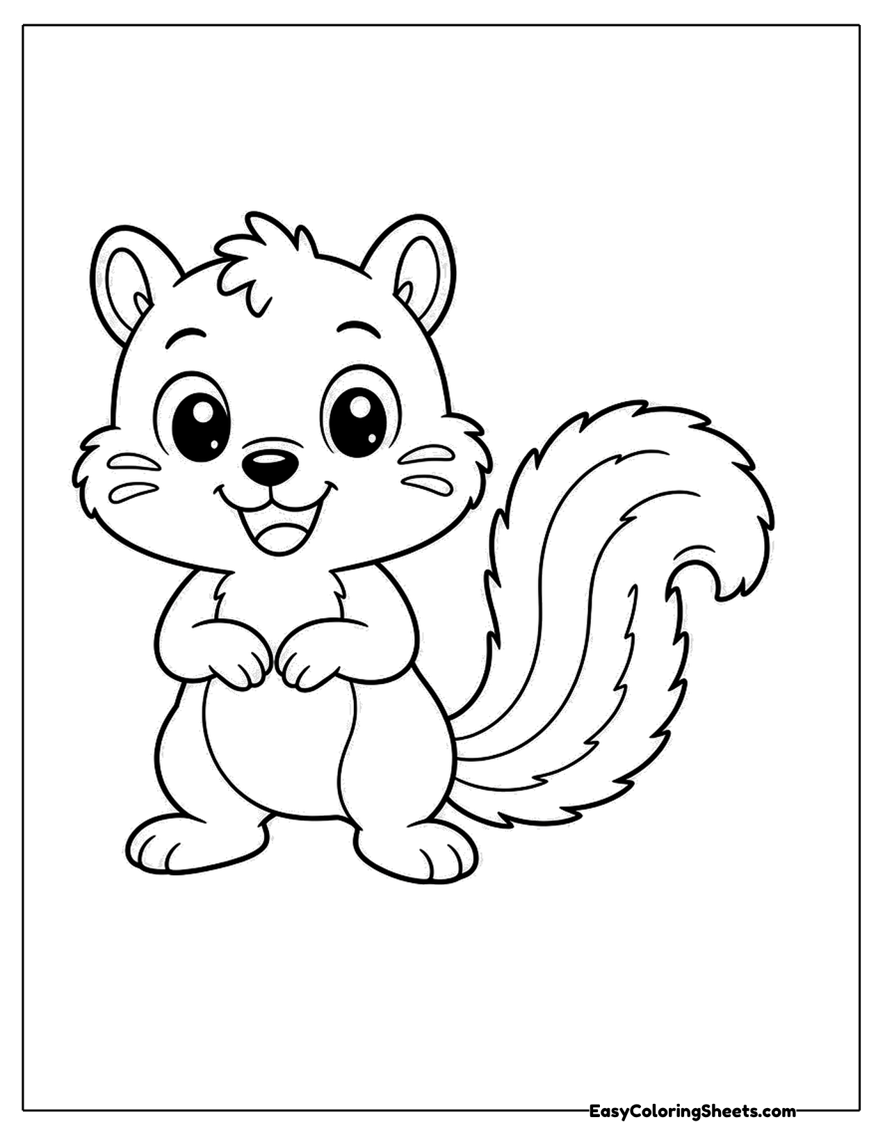 Cute chipmunk character with a big smile