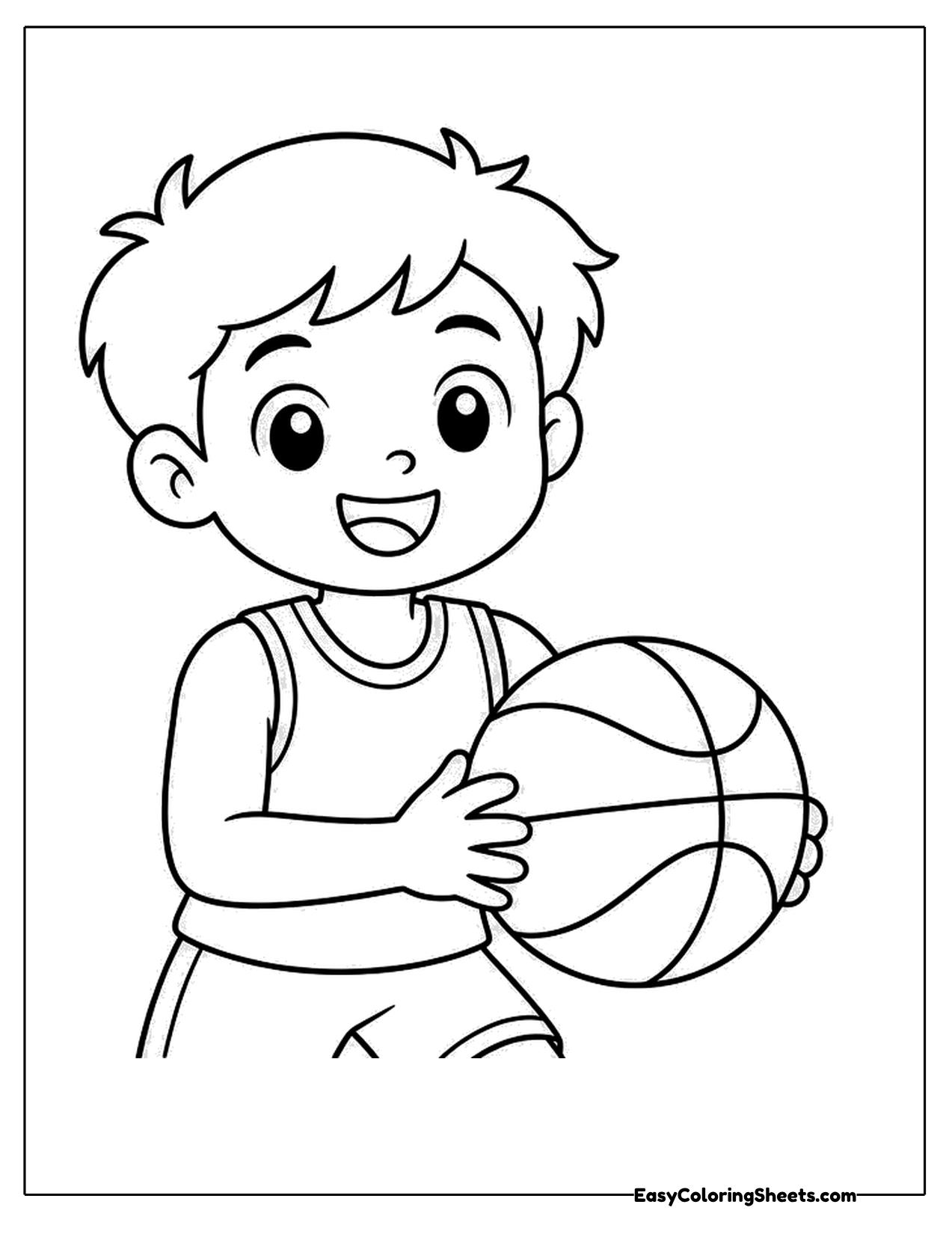 Boy holding a basketball