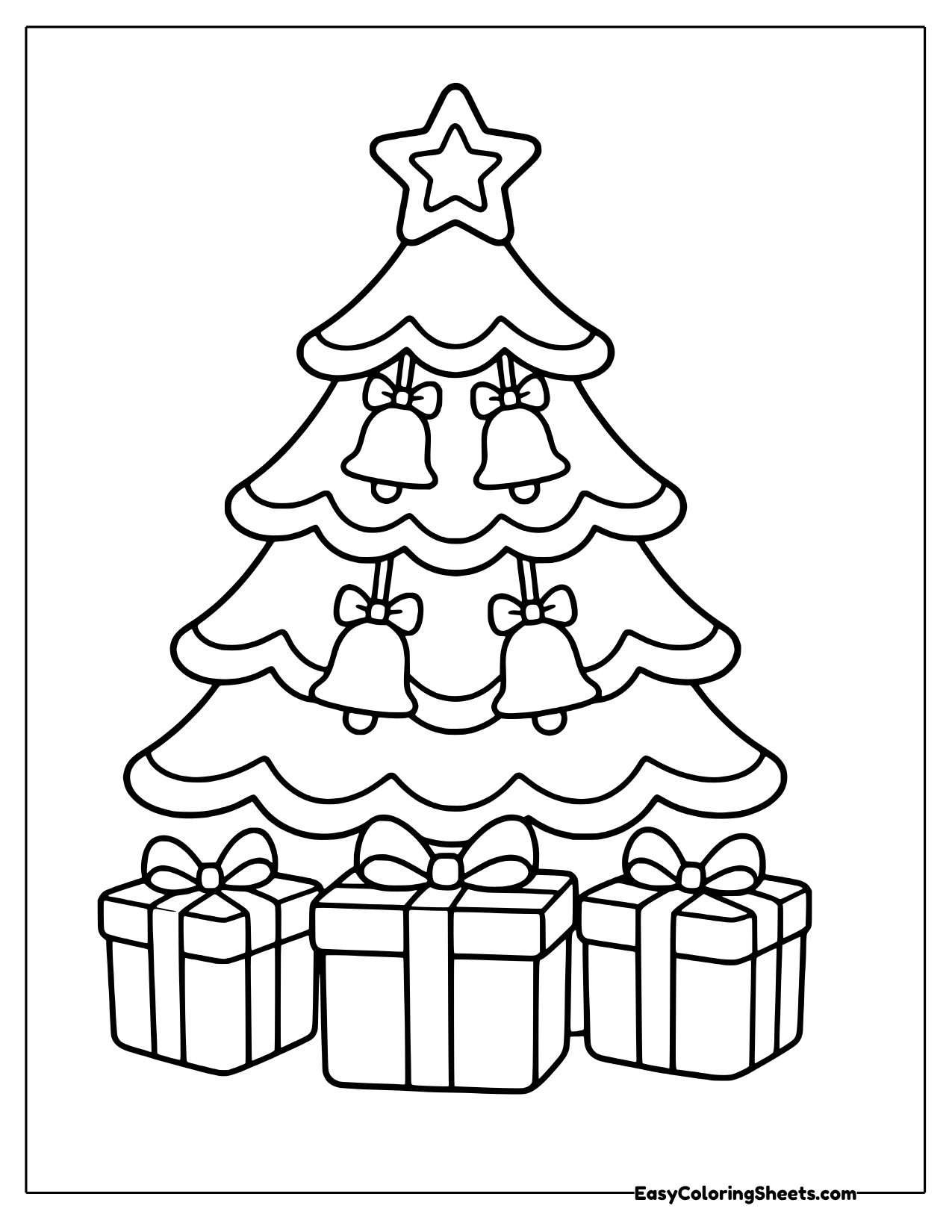 Christmas tree with hanging bells