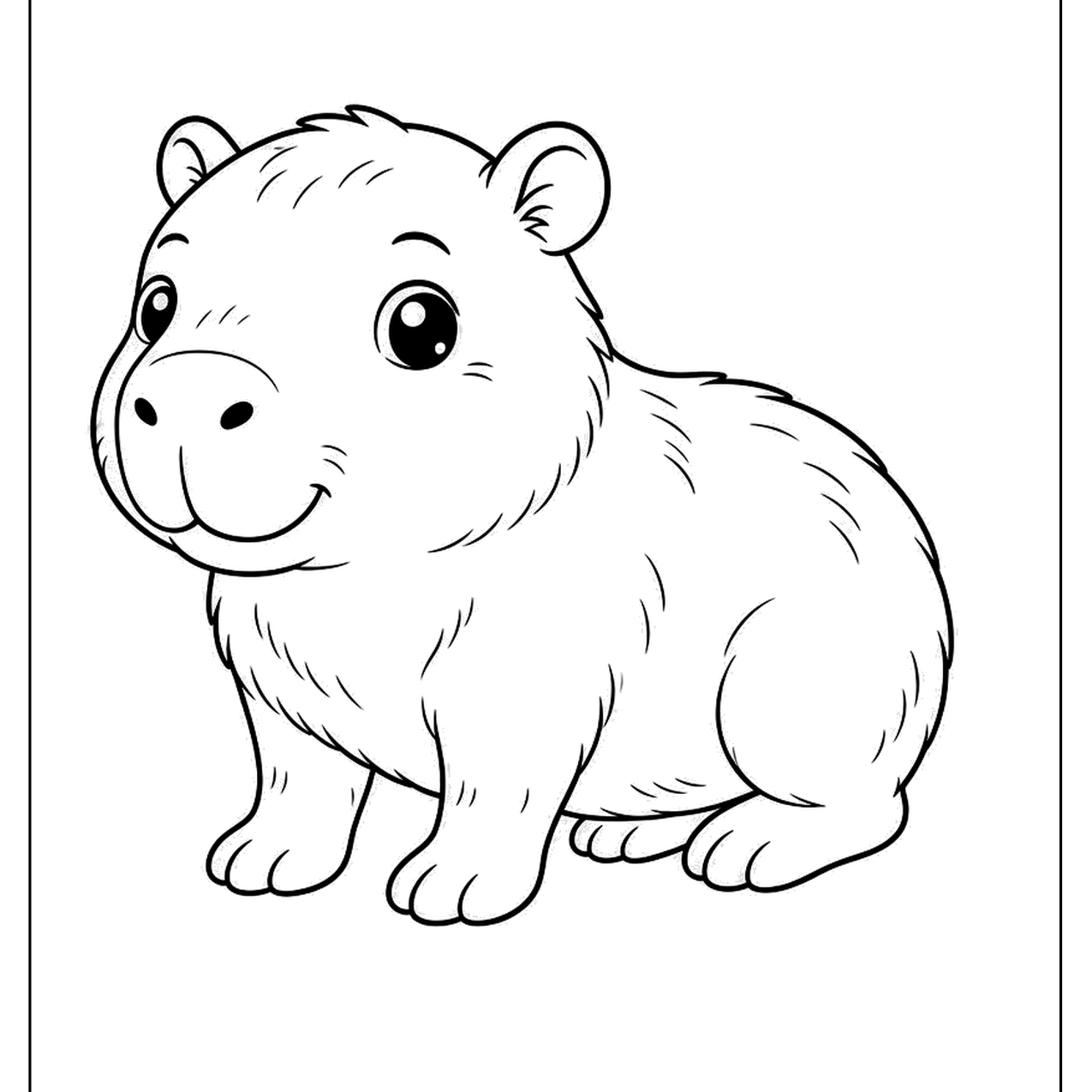 Baby capybara standing on four legs