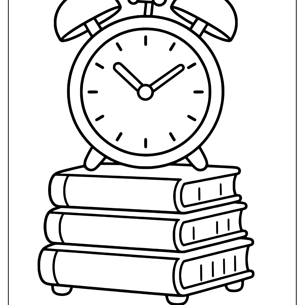 Alarm clock sitting on a stack of books