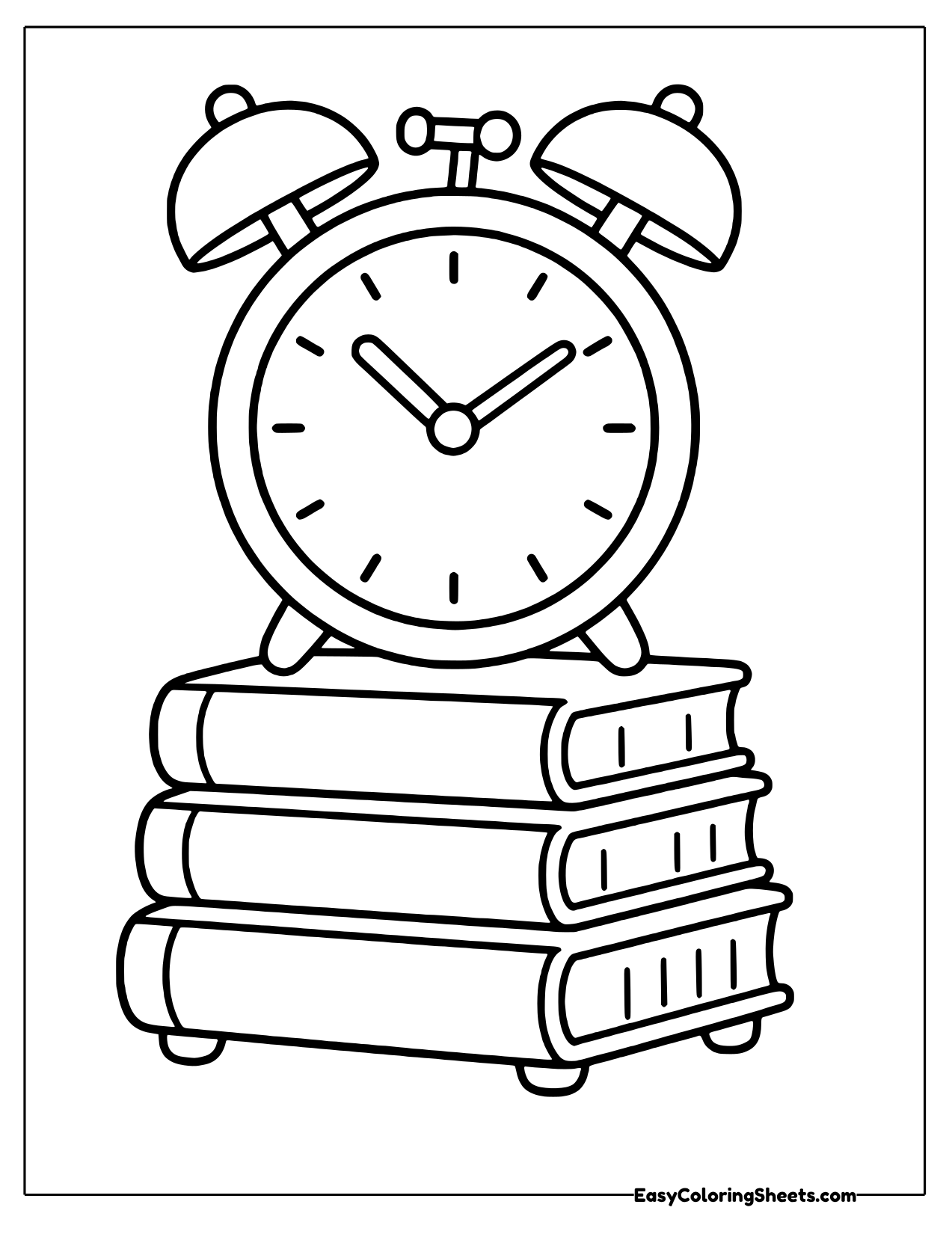 Alarm clock sitting on a stack of books