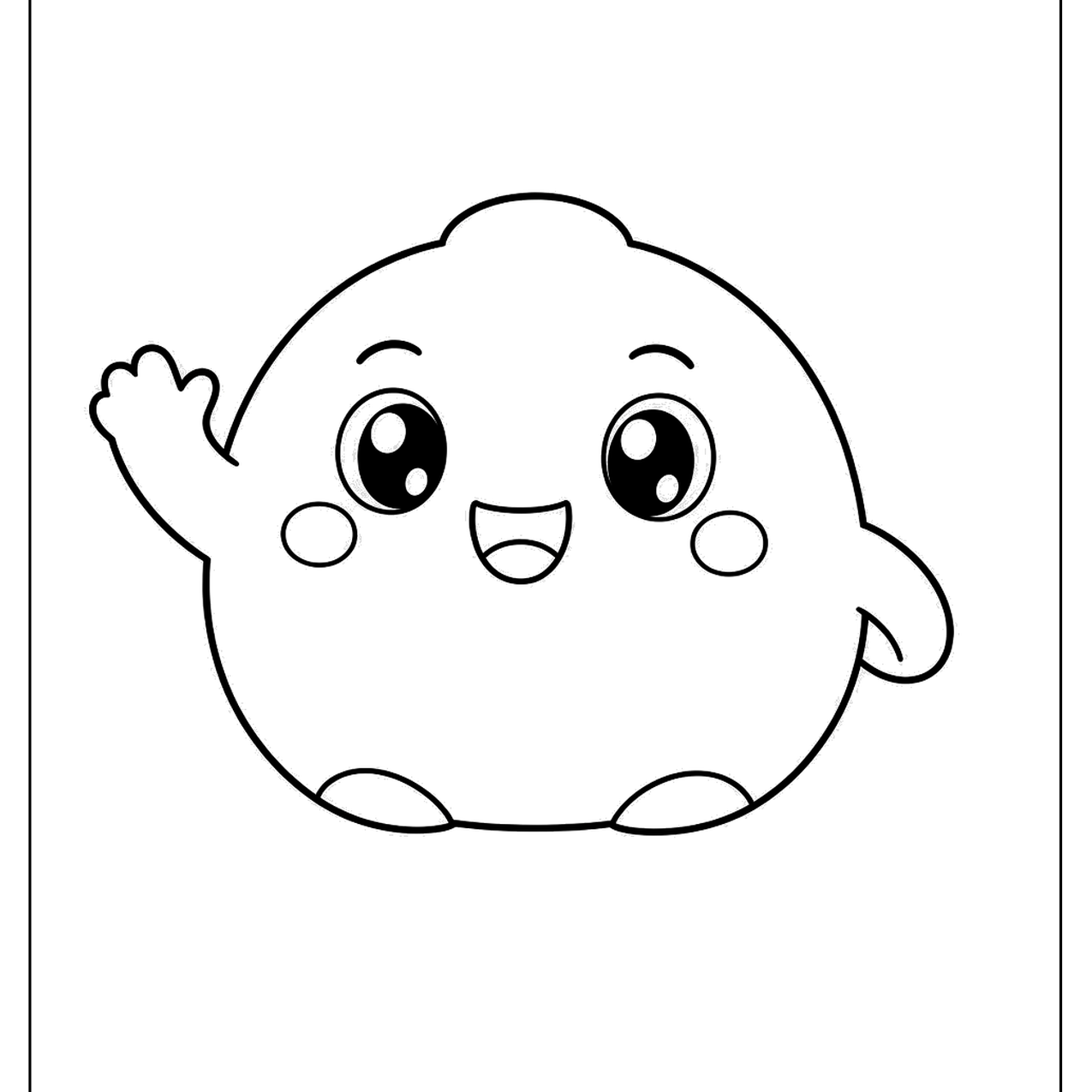 Round virtual pet blob waving