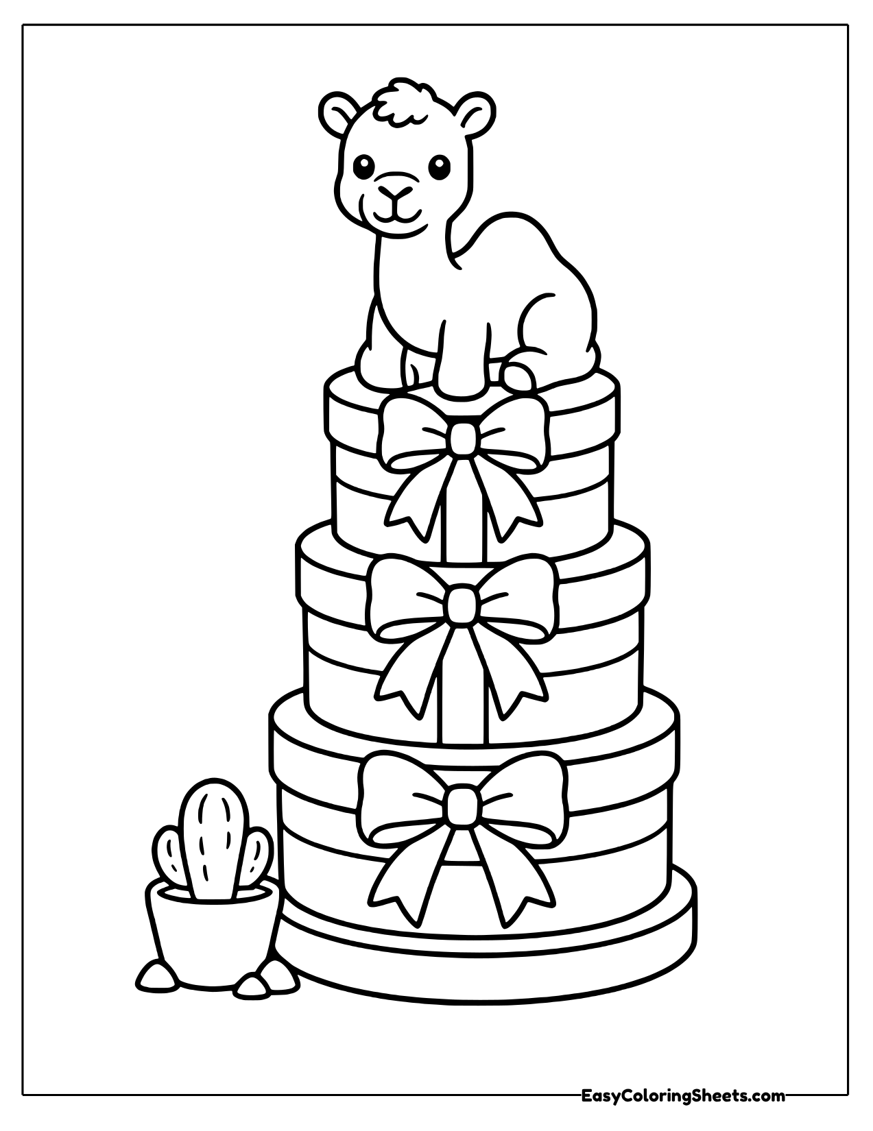 Camel sitting on a stack of gift boxes