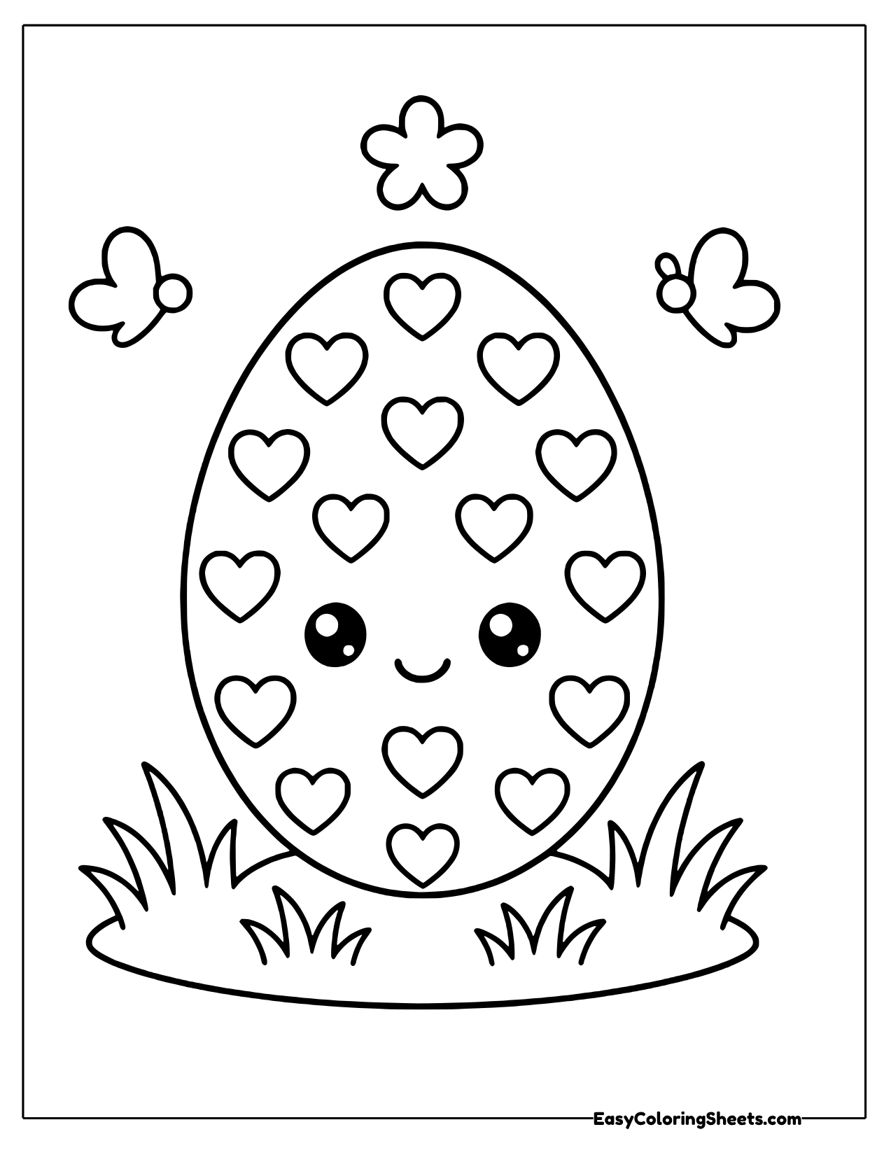 Tall Easter egg with a heart pattern
