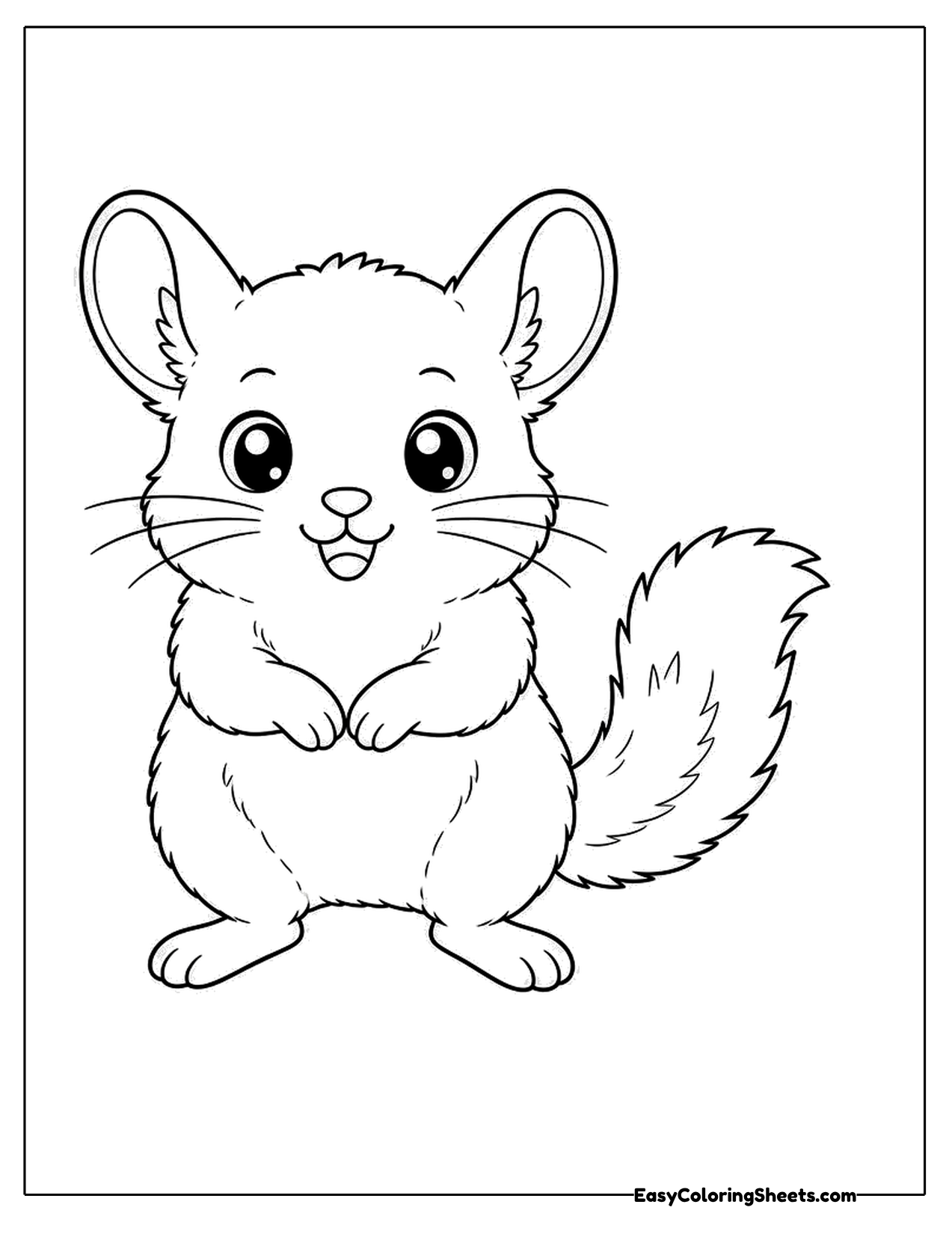 Cute chinchilla character standing up