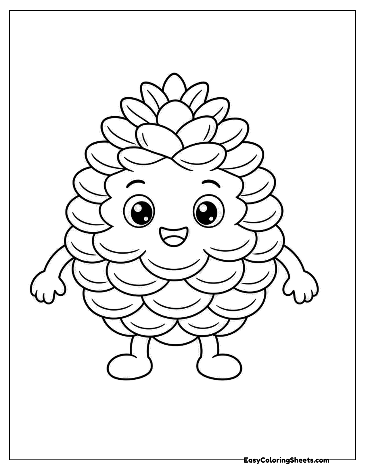 Smiling pinecone character