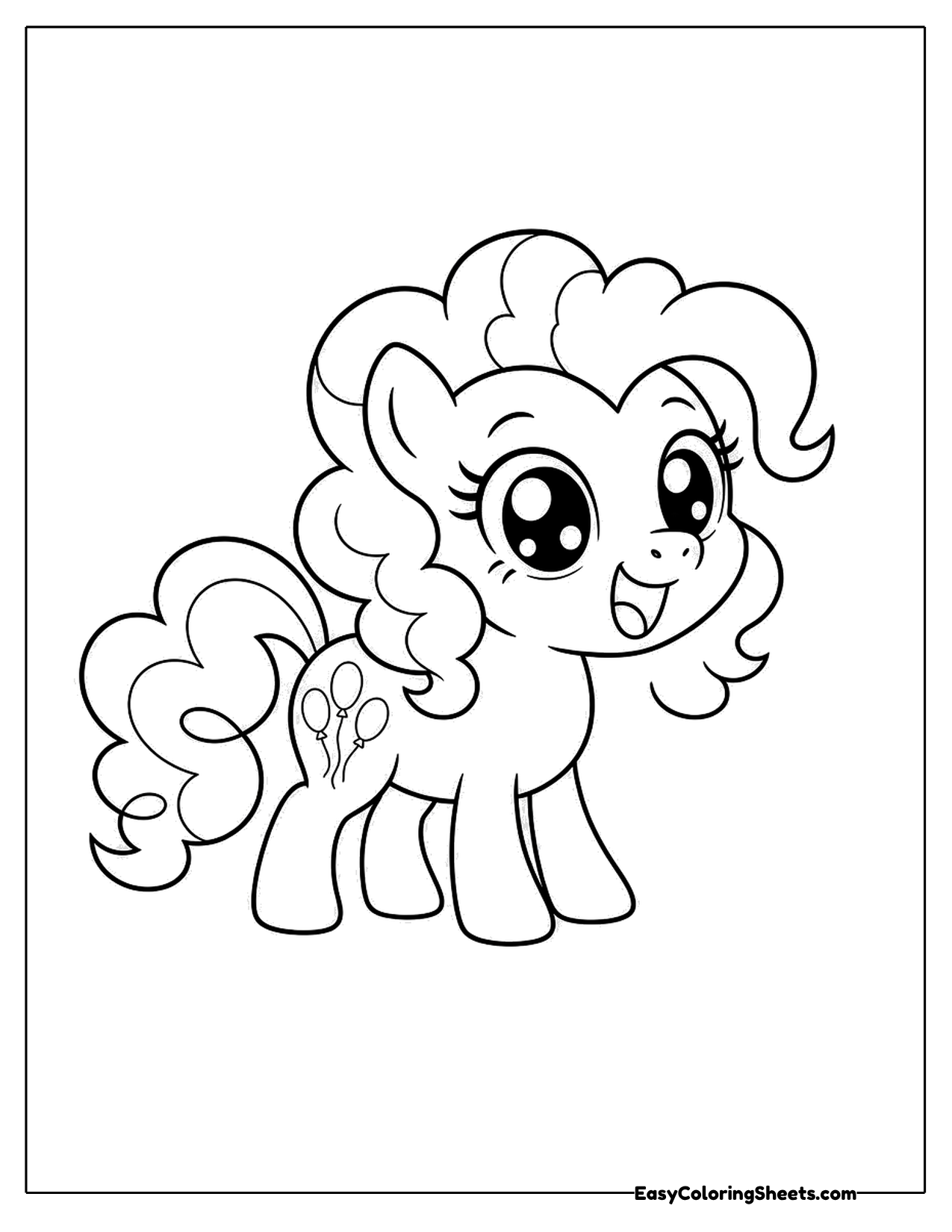Pony with a big curly mane smiling