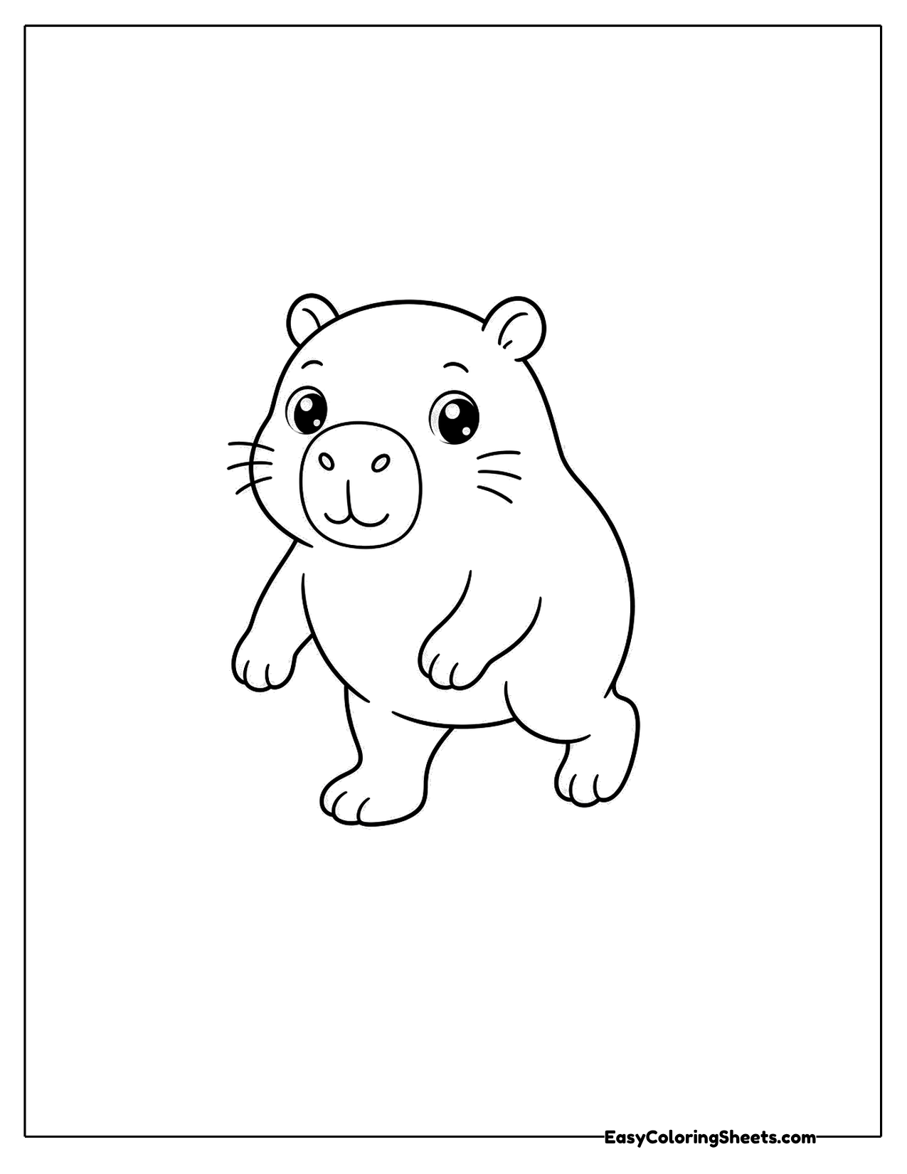 Capybara caught mid step