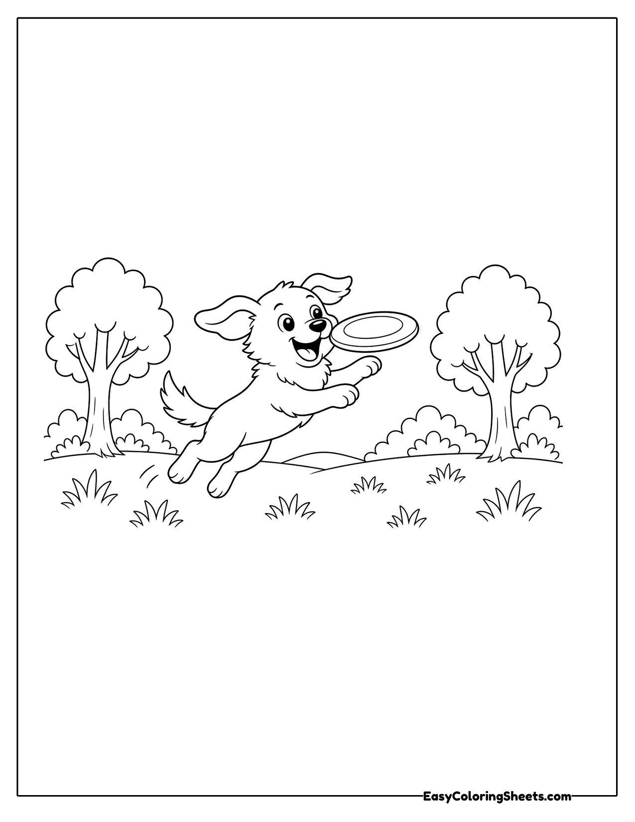 Dog catching a flying disc