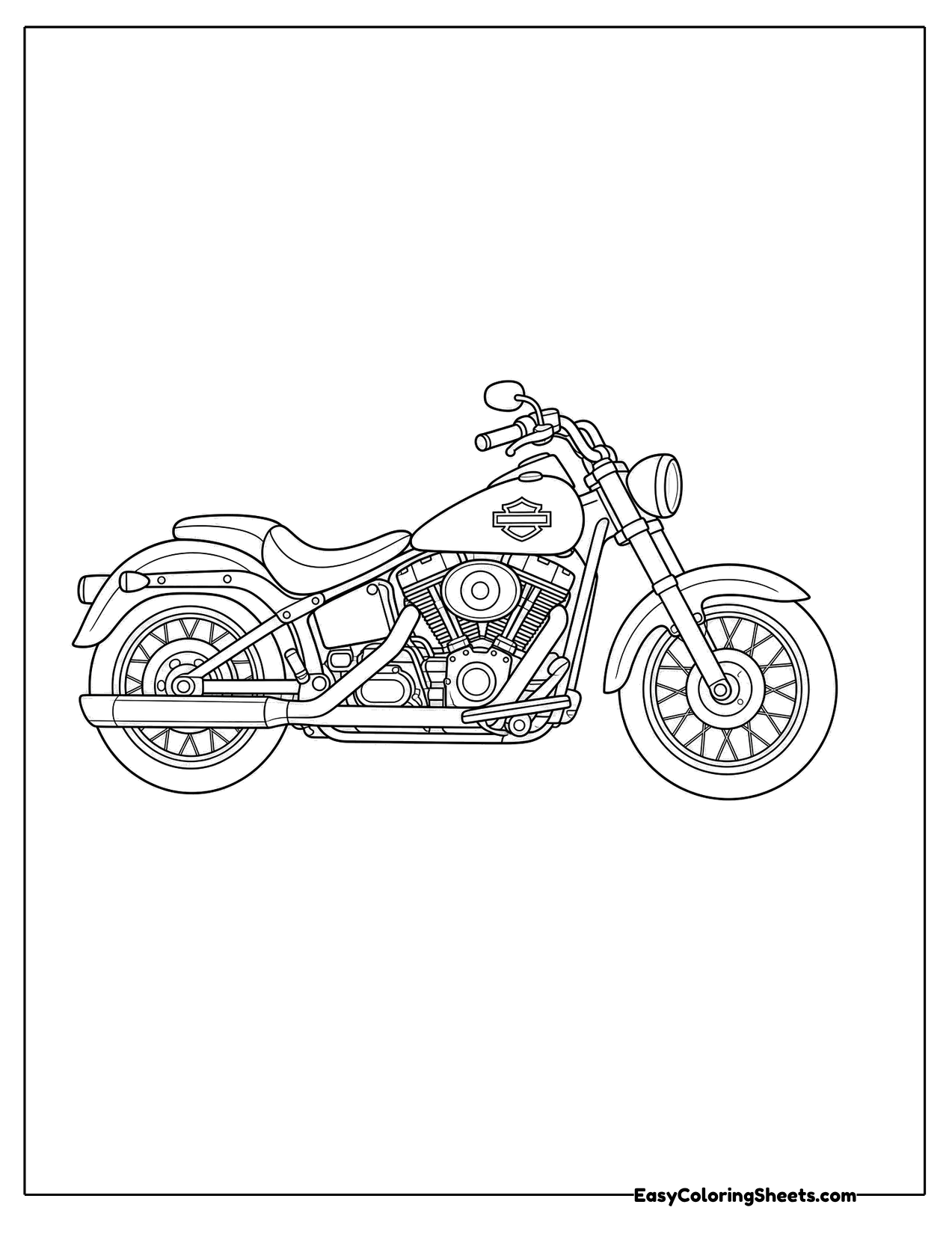 Outline of a classic cruiser motorcycle