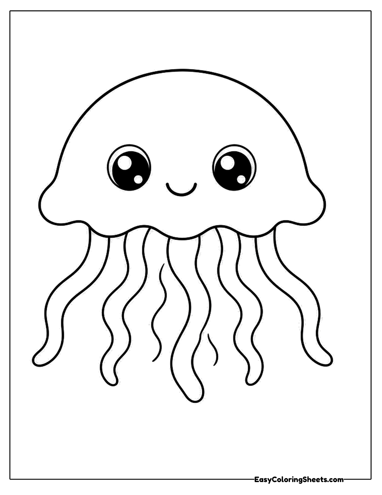 Cute jellyfish character with a scalloped bell